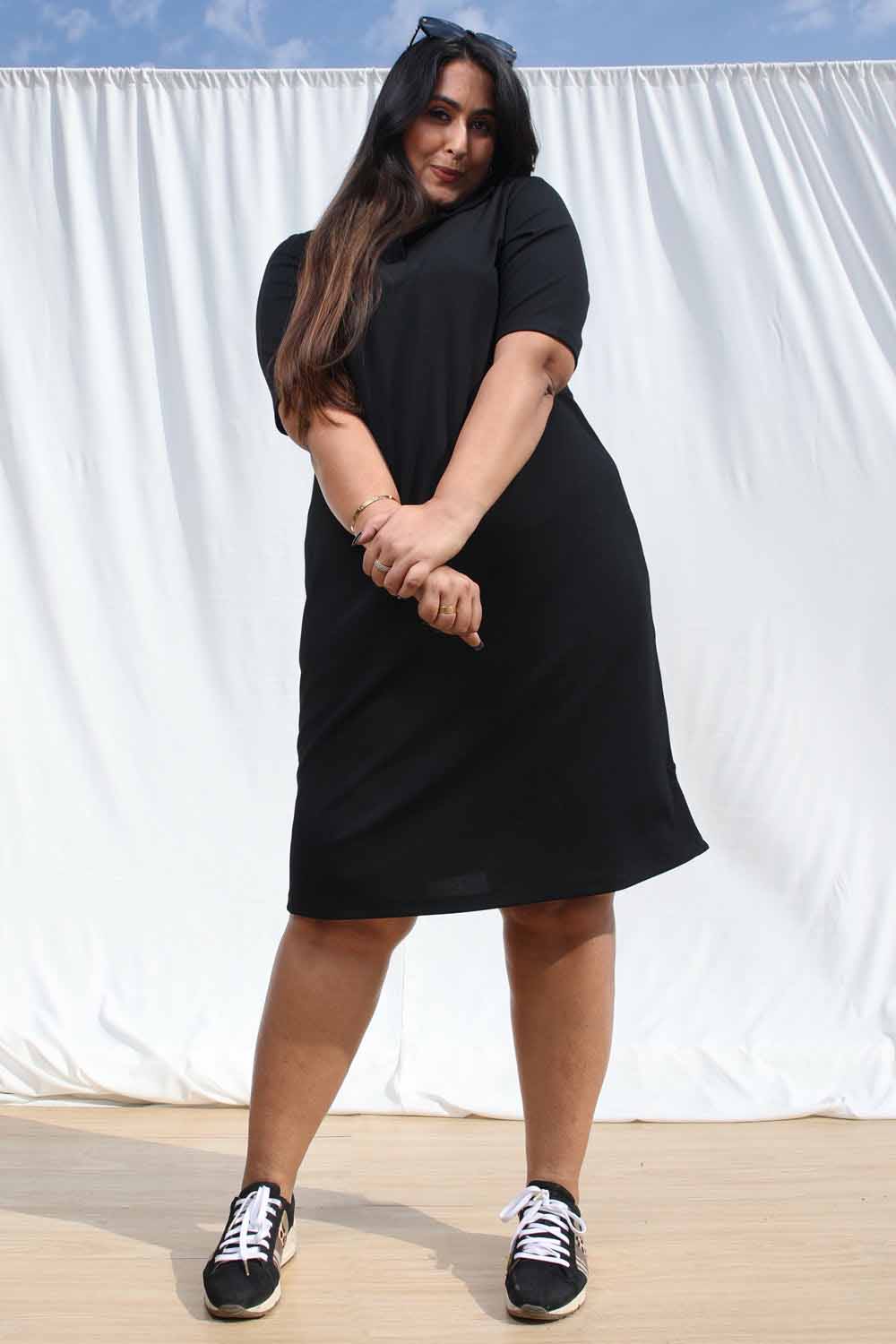 Plus Size Black Polo Dress