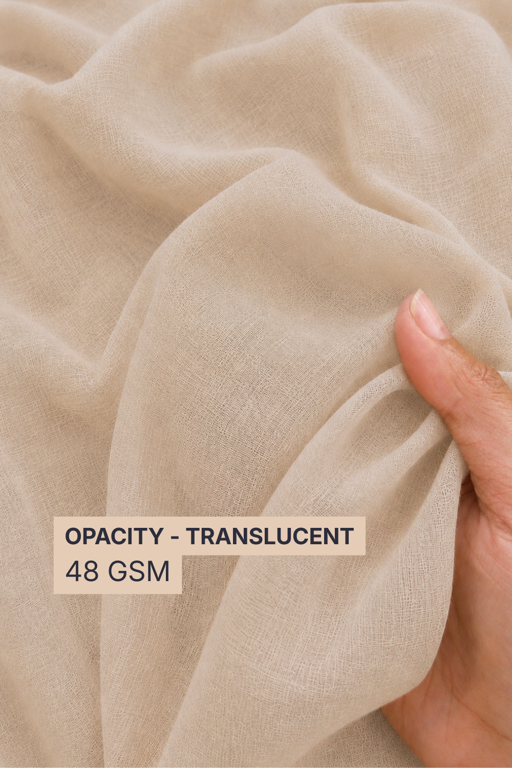 Beige Cotton Voile Width 56 Inches