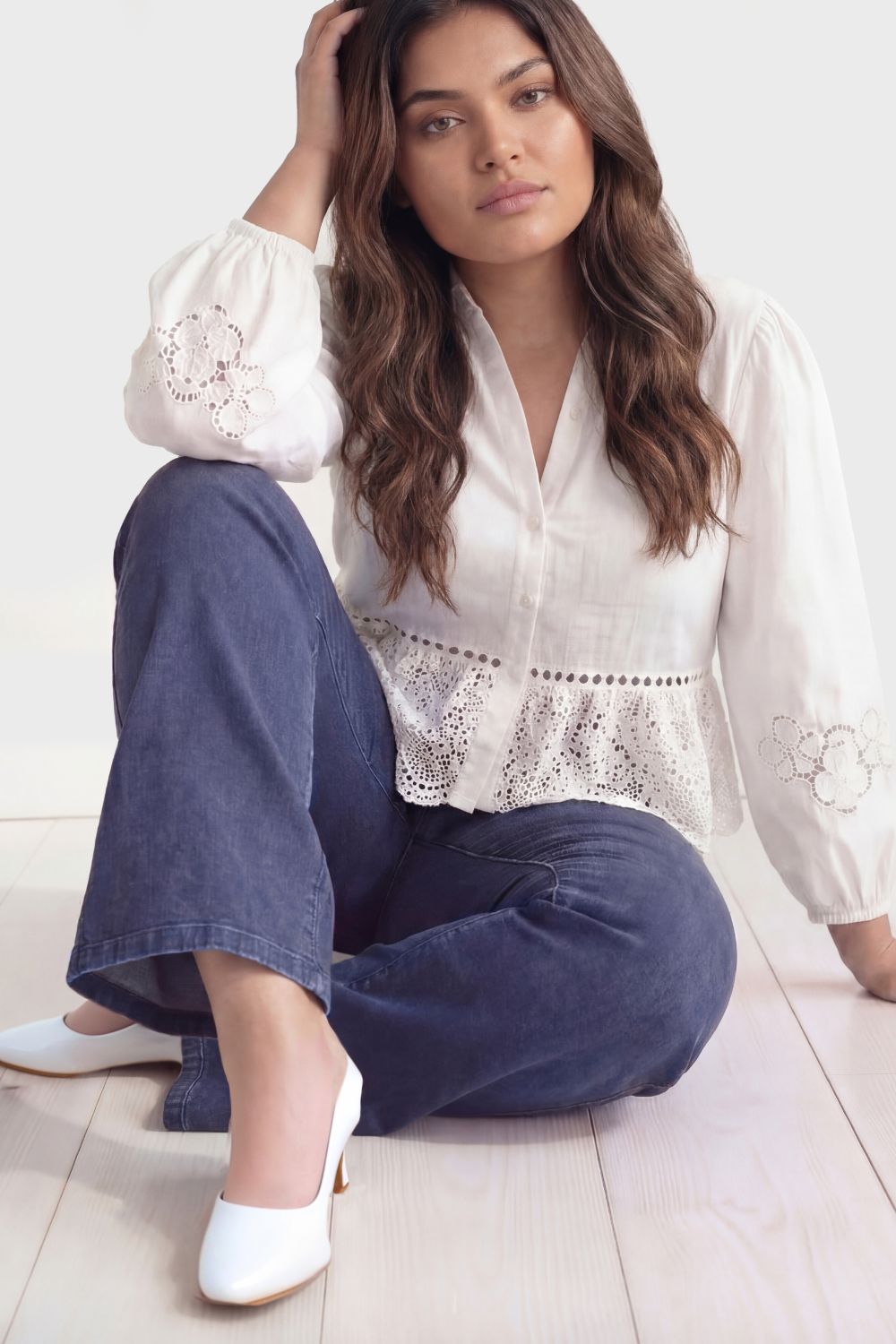 Plus Size Yale Blue Flare Jeans