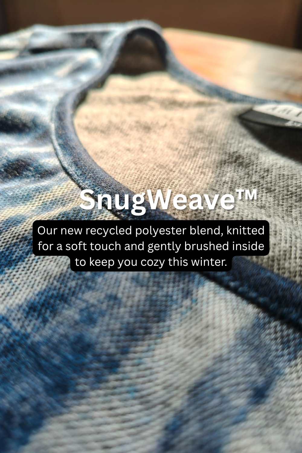 Plus Size Blue Vertical Stripe Round Neck SnugWeave™ Winter Kurta