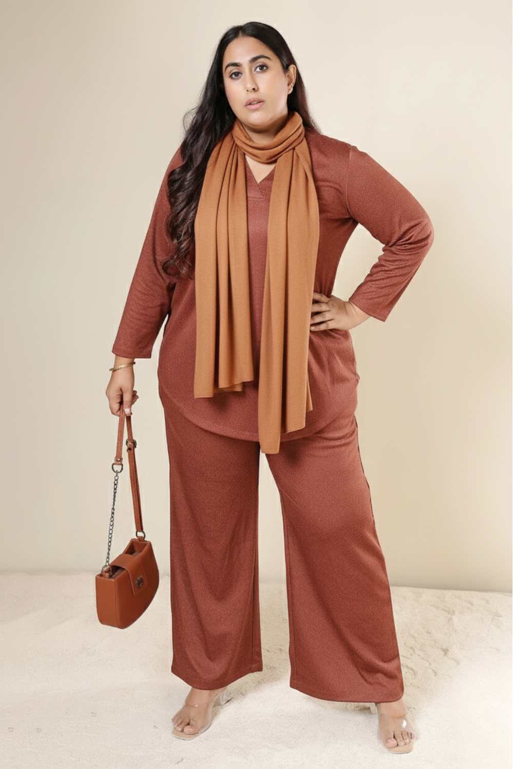 Plus Size Rust Top SnugWeave™ Coord Set