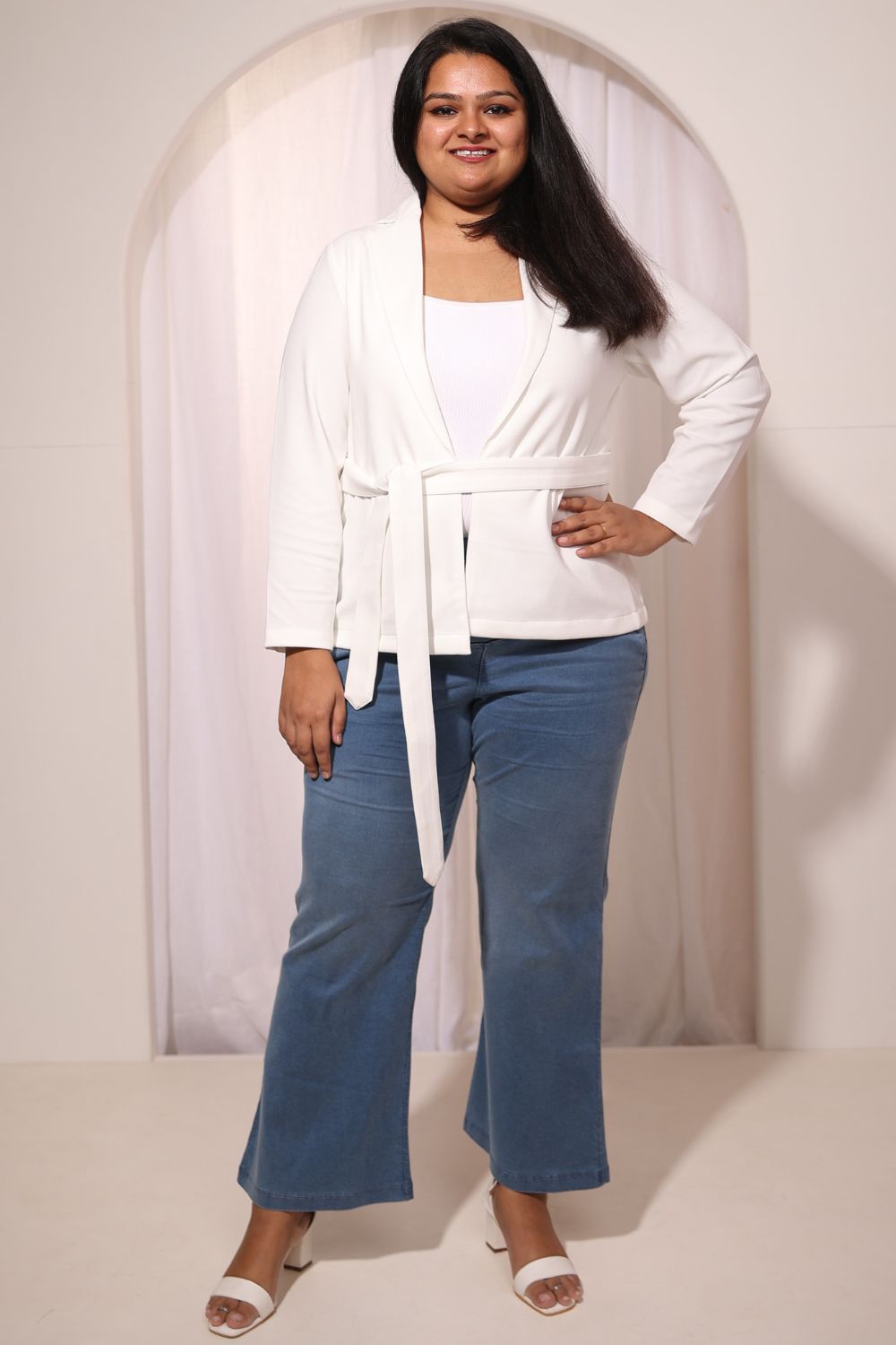 Plus Size White Blazer