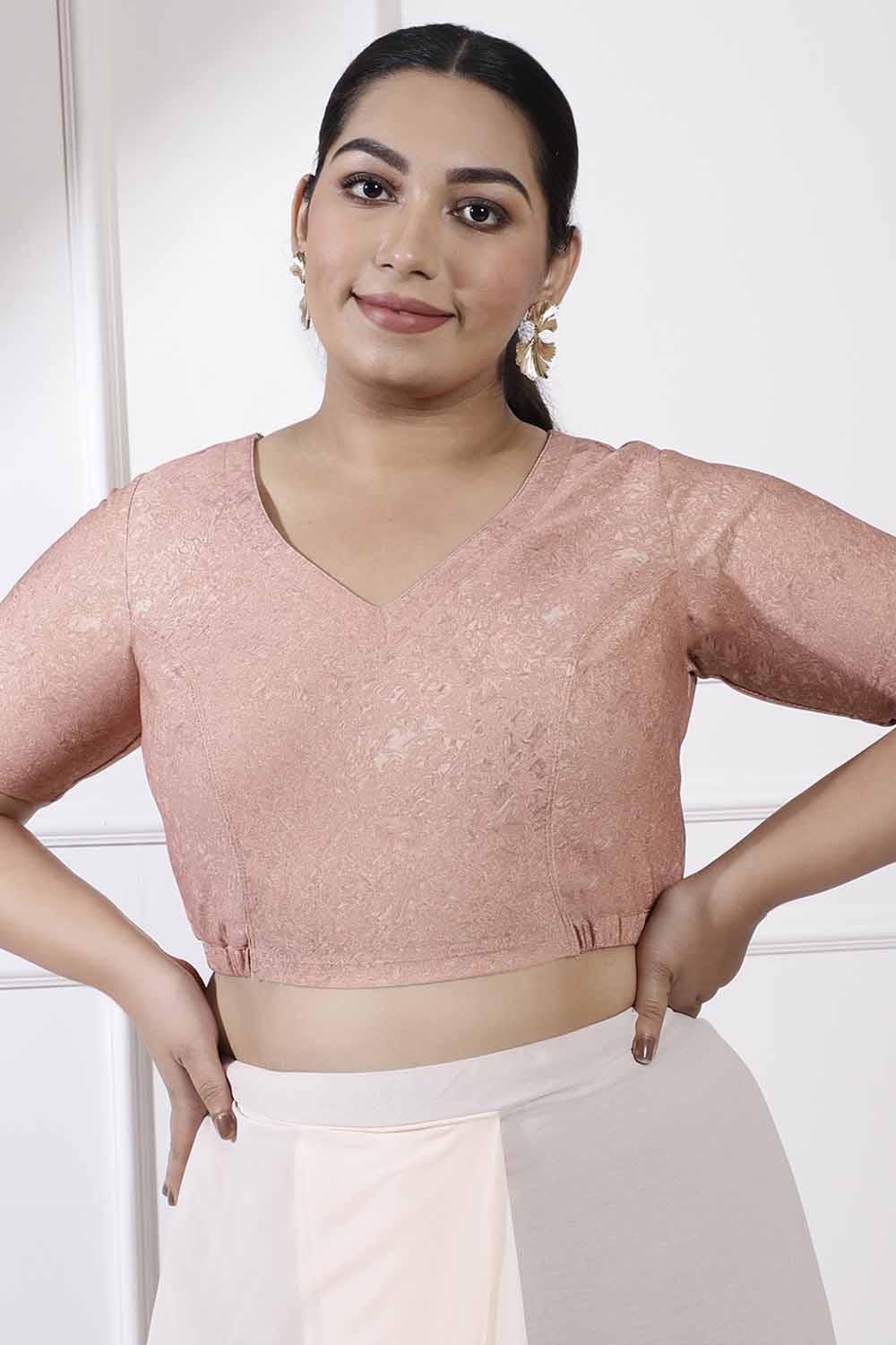 Plus Size Plus Size Rose Shimmer Readymade Blouse