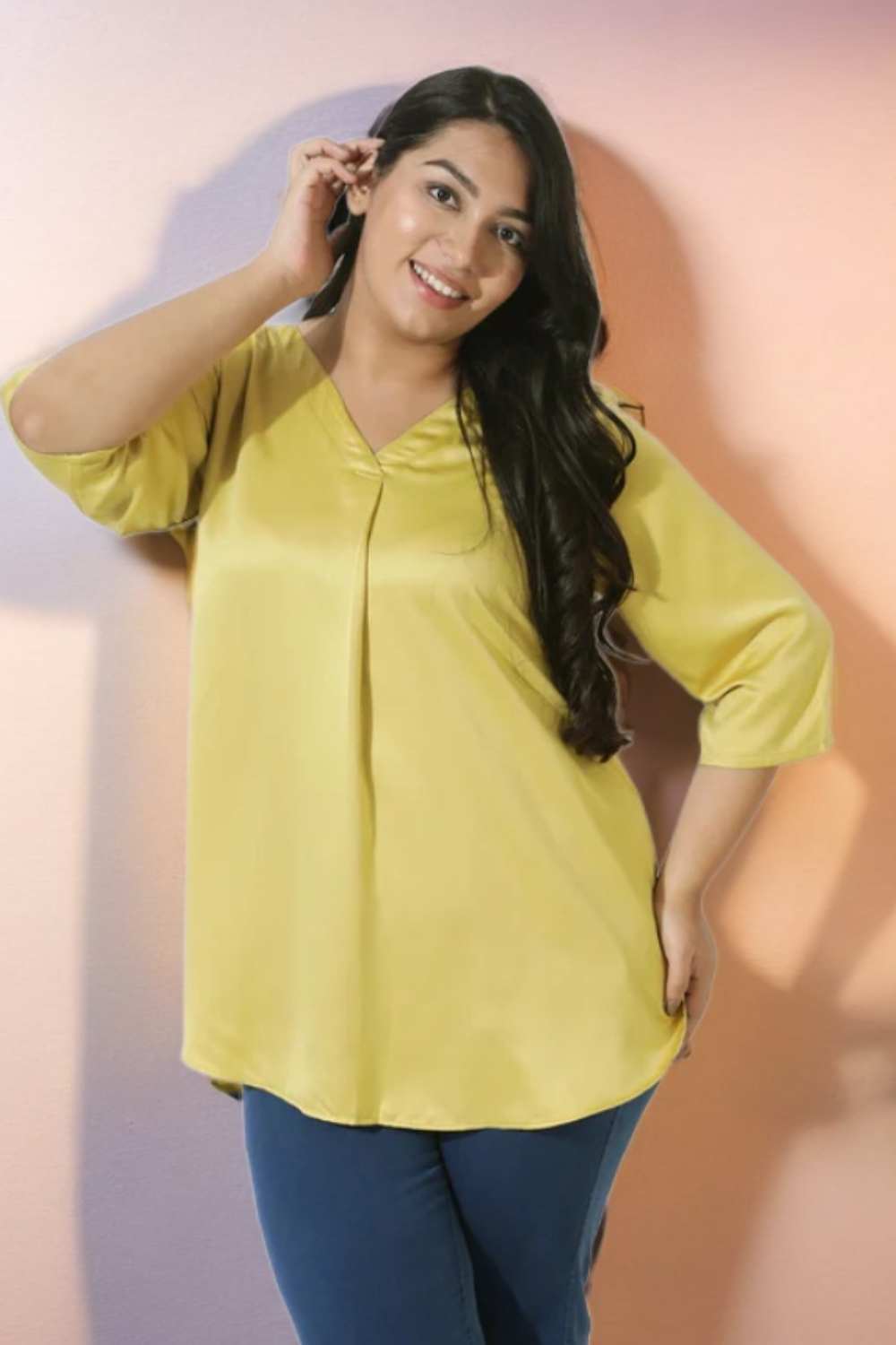 yellow blouse plus size