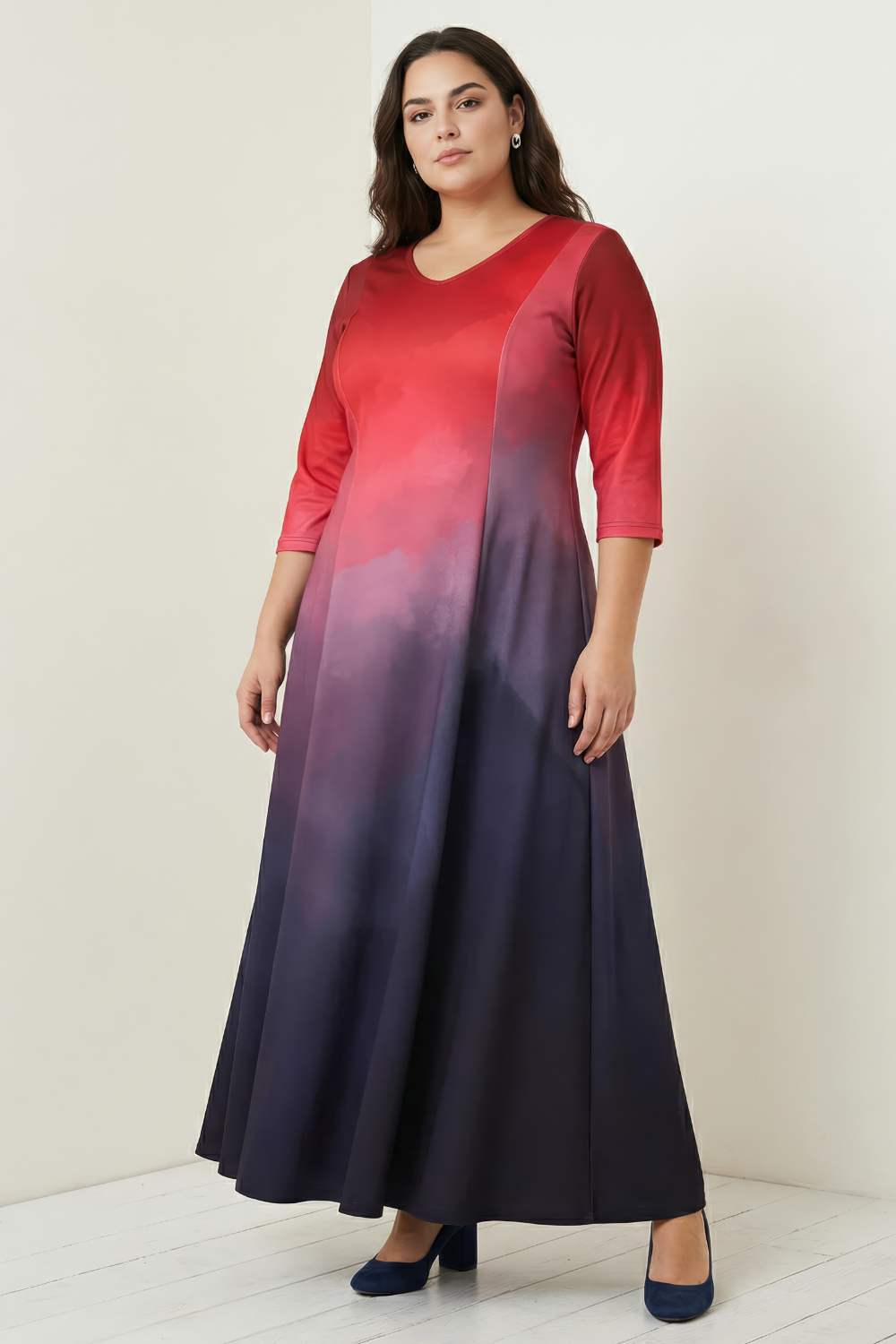 Crimson Midnight Ombre Dress
