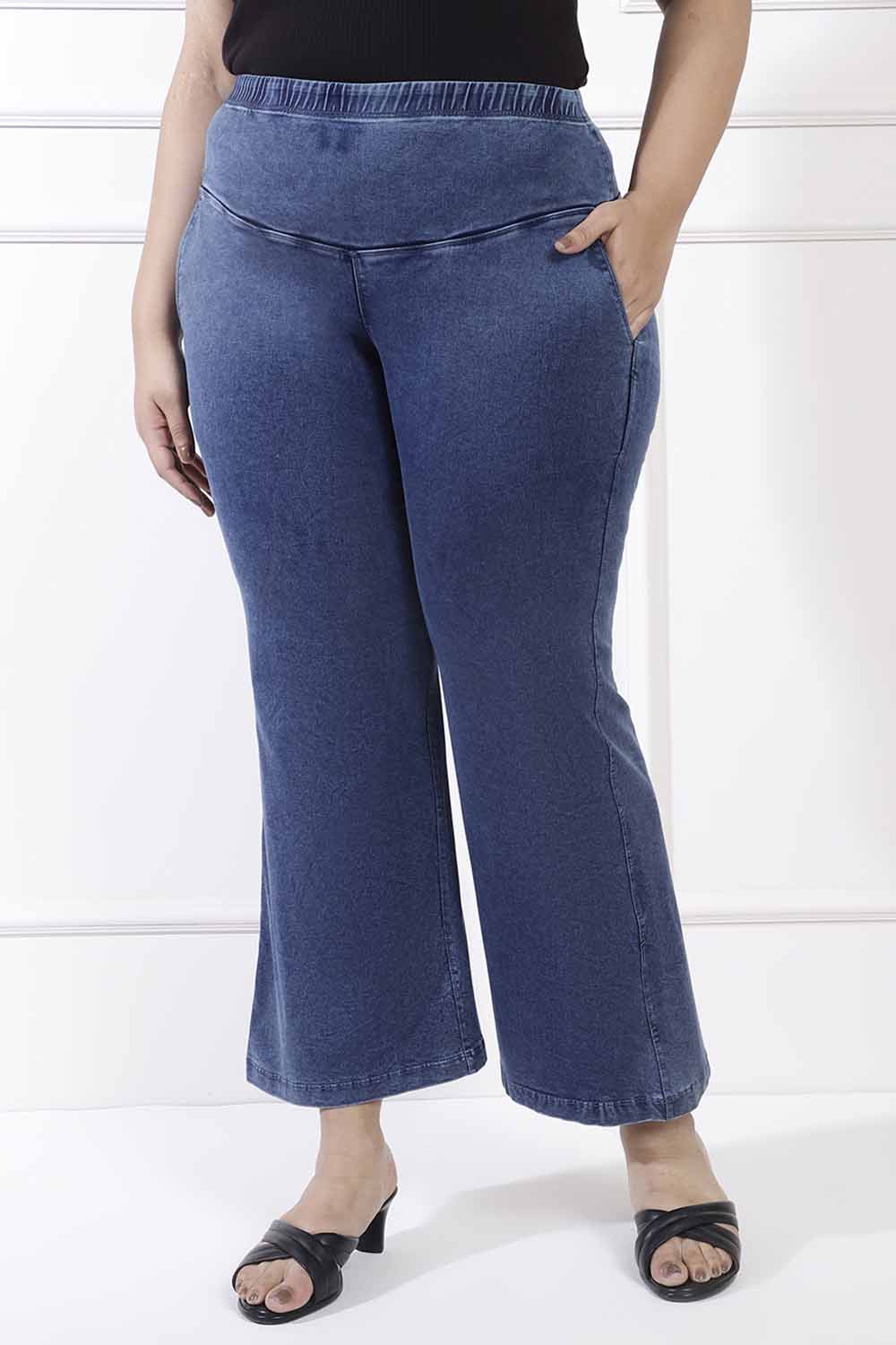 Plus Size Plus Size Yale Blue Flare Jeans