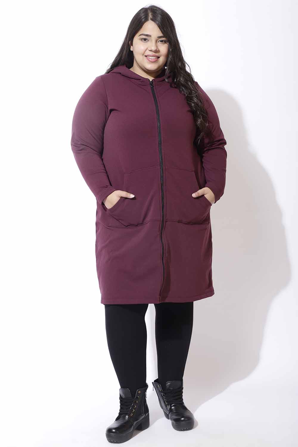 Plus Size Wine Jacket Dress