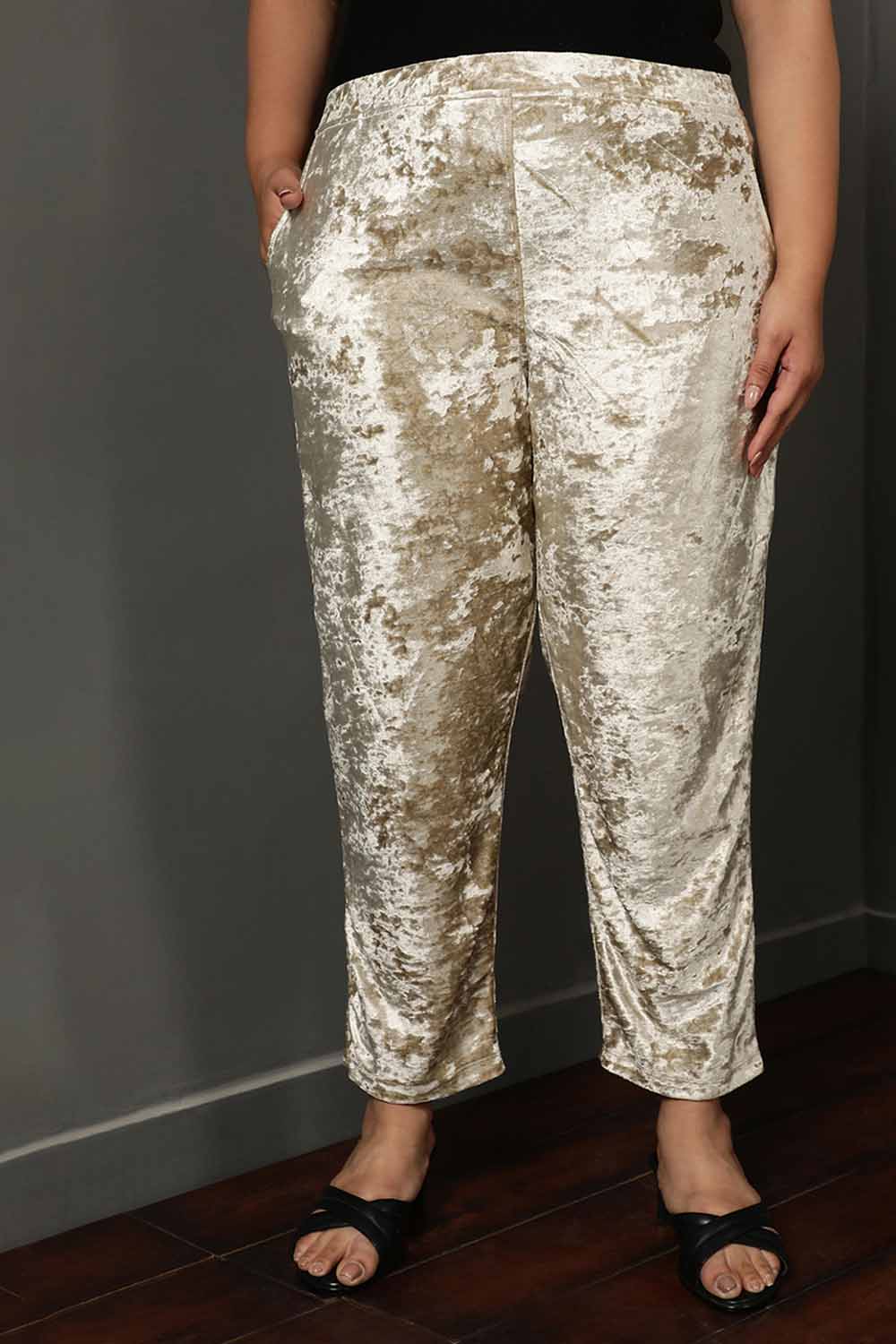 Ivory Velvet Pant