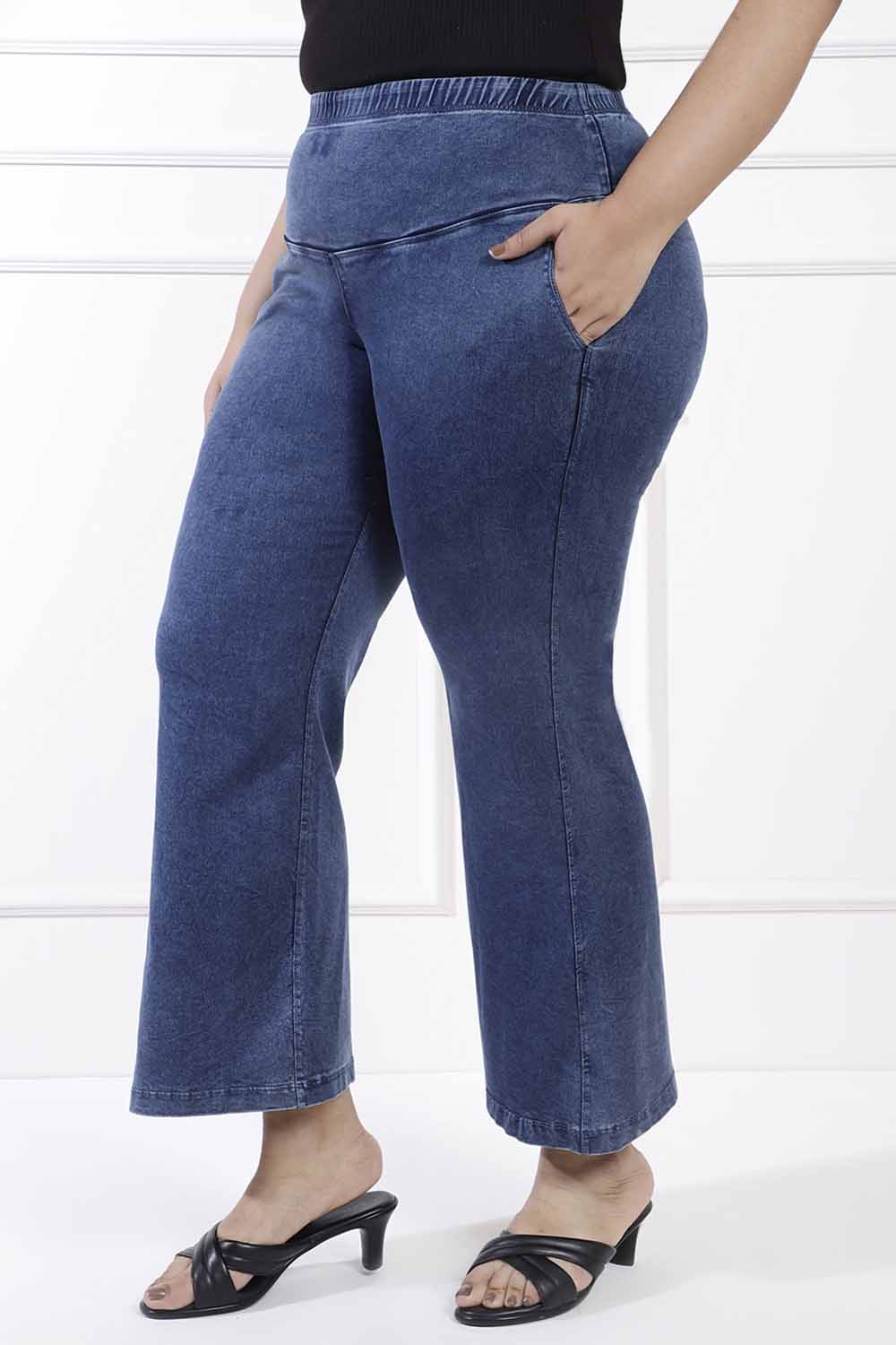 Plus Size Yale Blue Flare Jeans