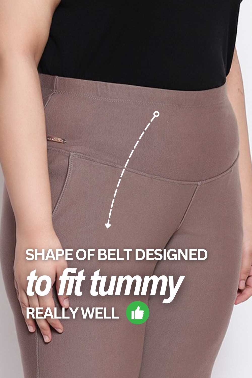 Buy Plus Size Brownish Grey Tummy Shaper Flare Pants