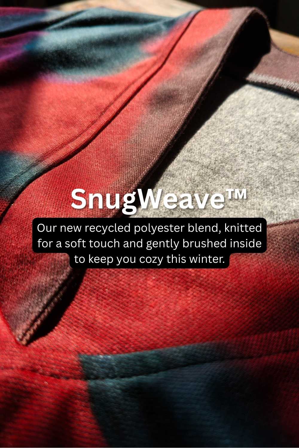 Plus Size Red Abstract SnugWeave™ Winter Top