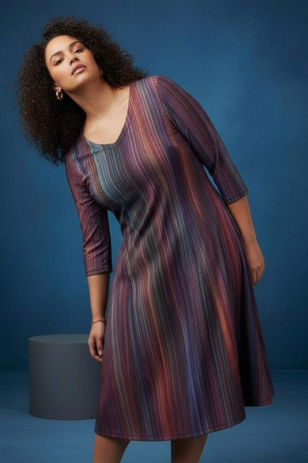 Night Streaks Printed Dress