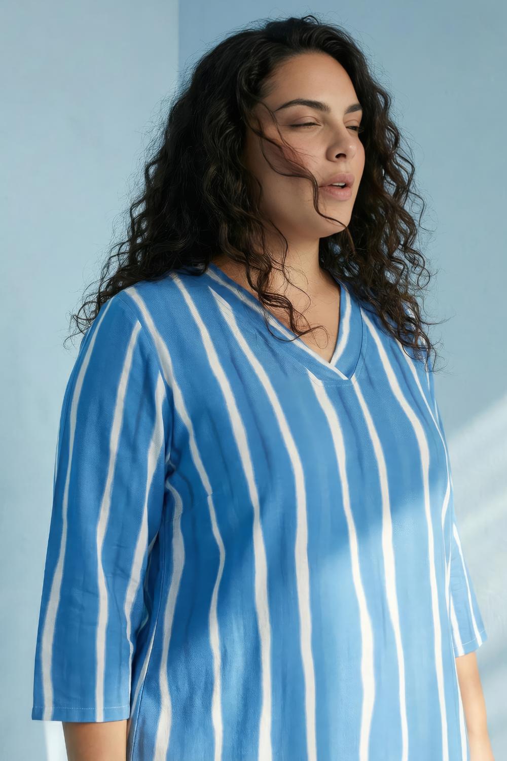 Plus Size Blue Ombre Top