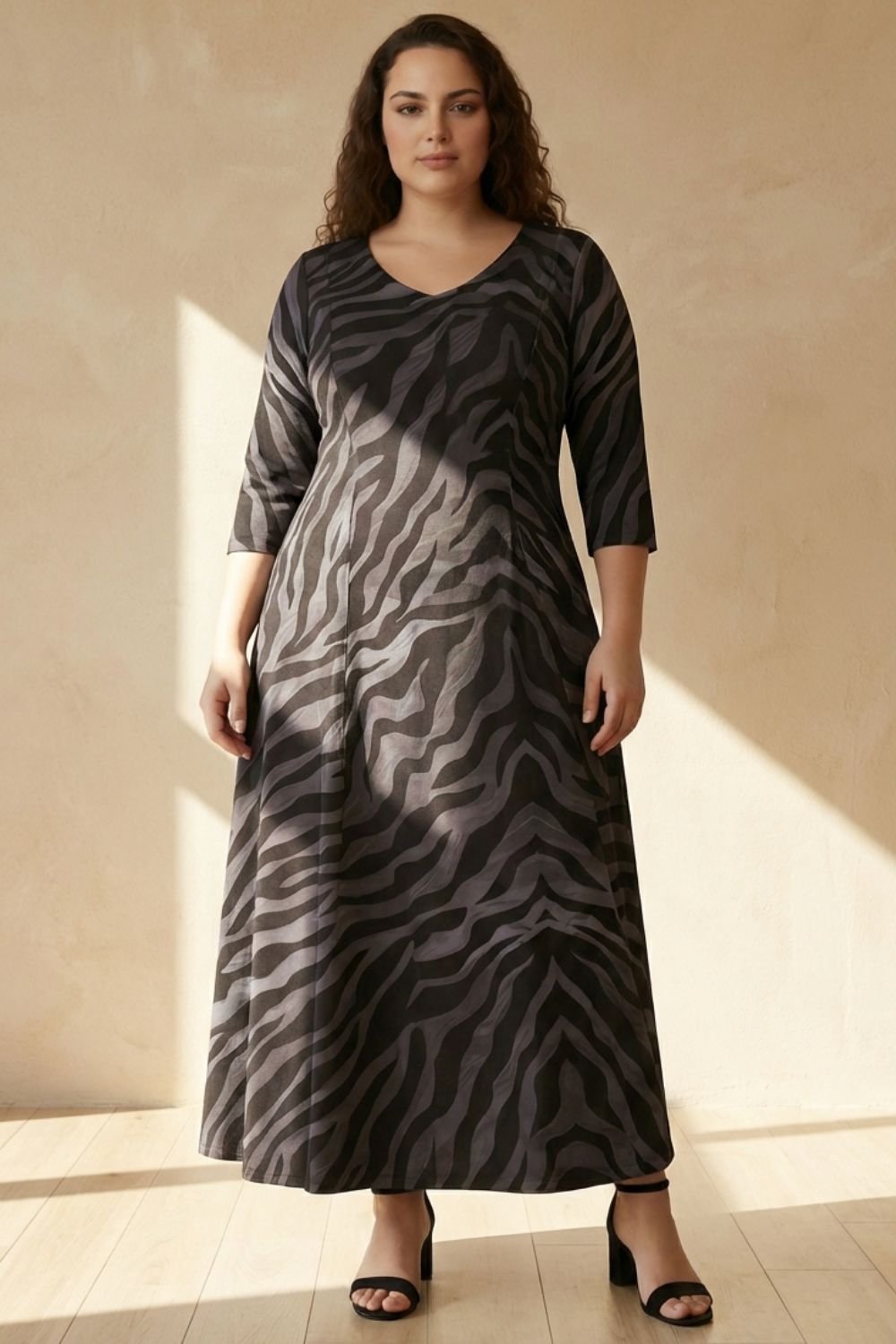 Black Nightiger Printed Maxi Dress