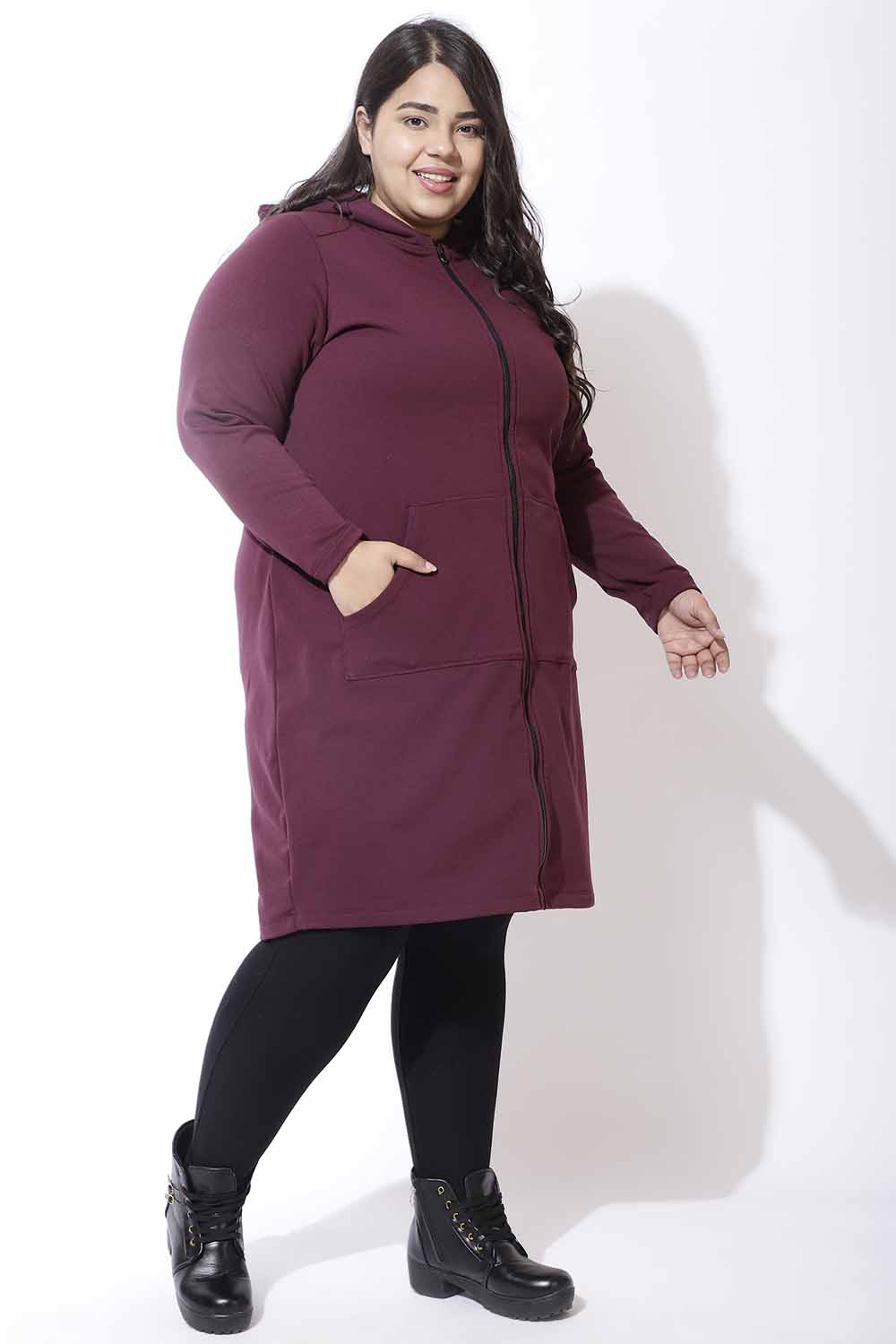Plus Size Wine Jacket Dress