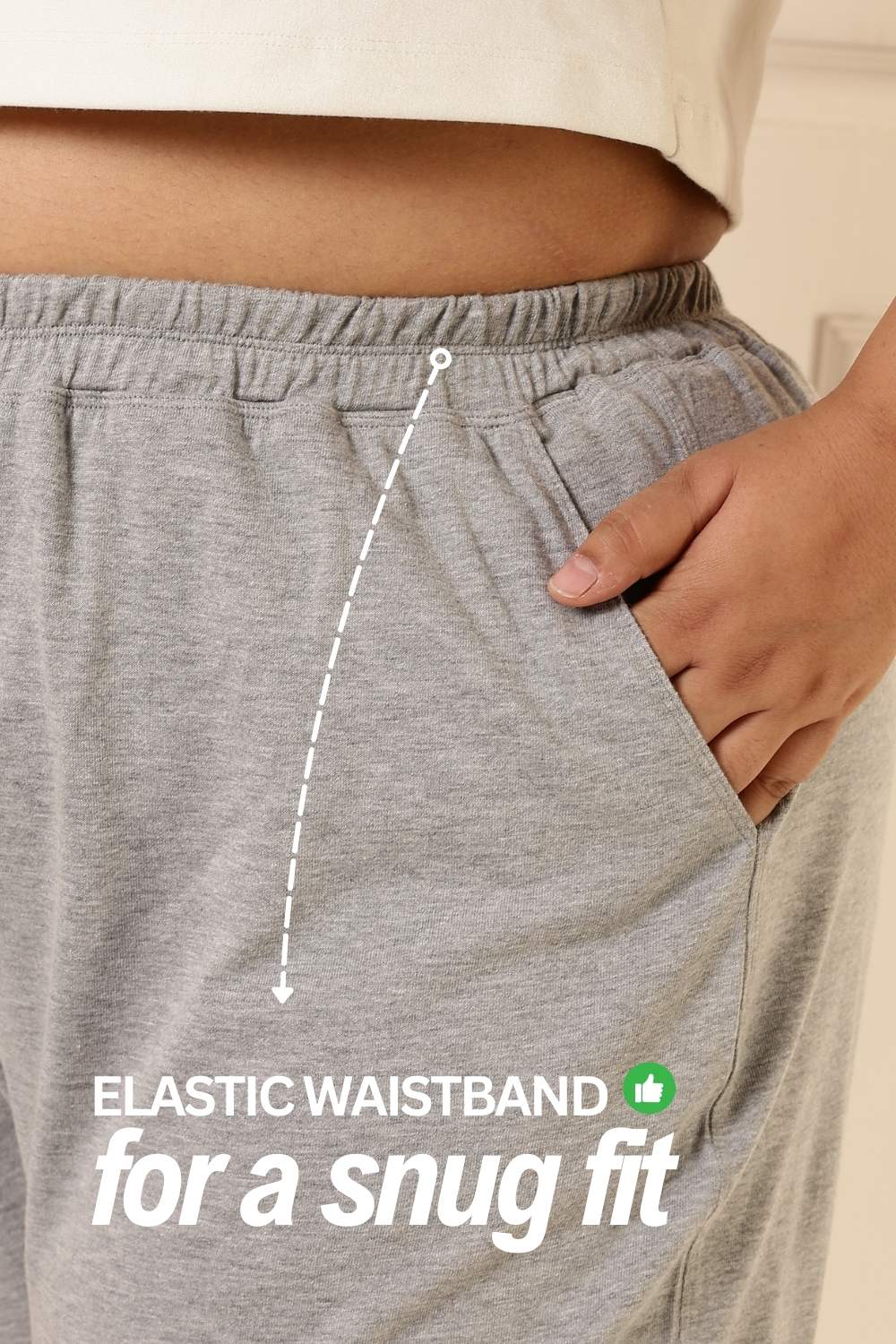 Plus Size Grey Cotton Track Pants