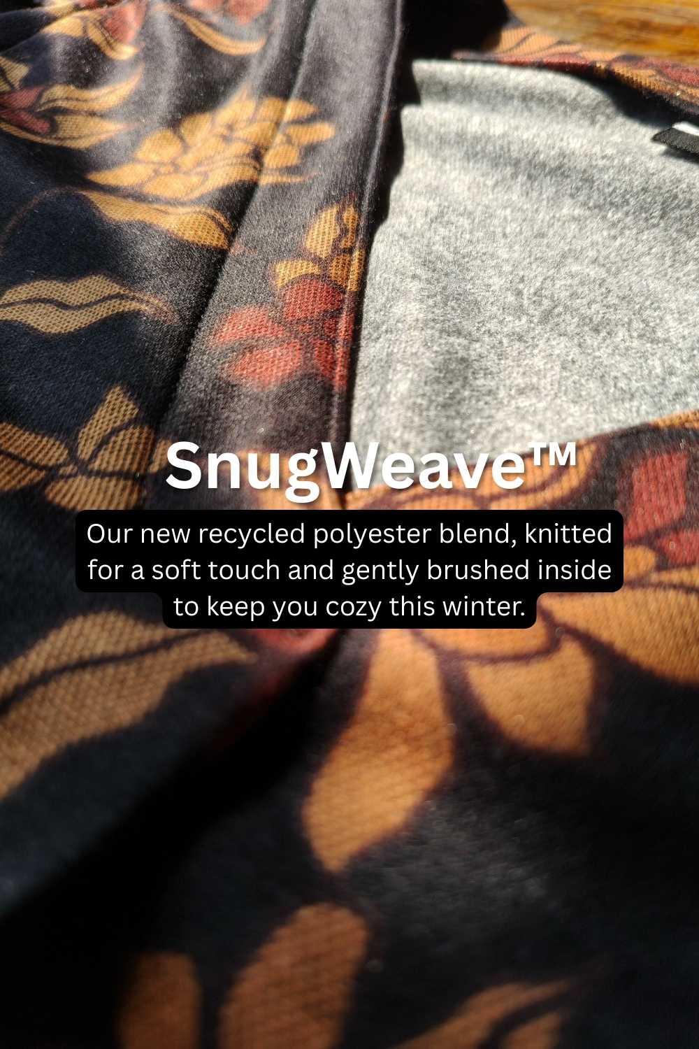 Plus Size Black Blossom V Neck SnugWeave™ Winter Top