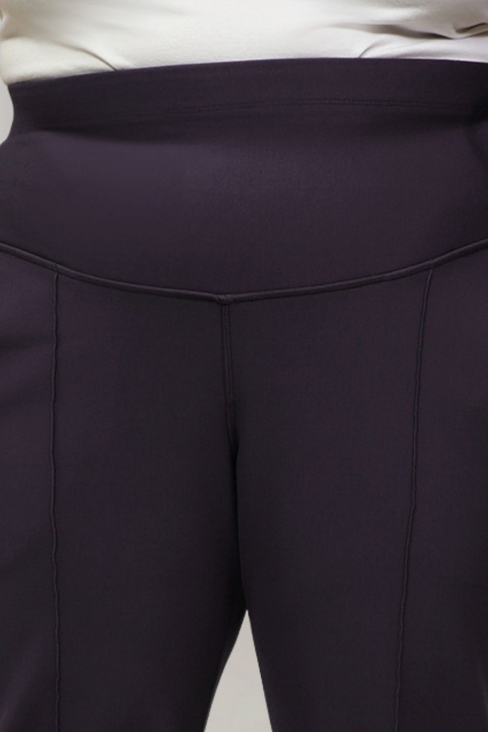 Comfortable Plus Size Navy Tummy Shaper Straight Fit Pants