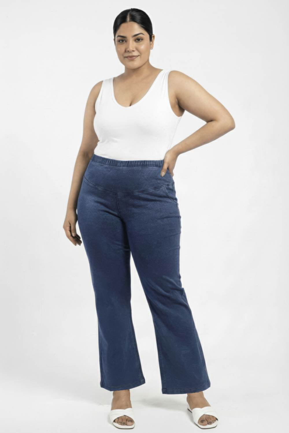 Plus Size Yale Blue Flare Jeans