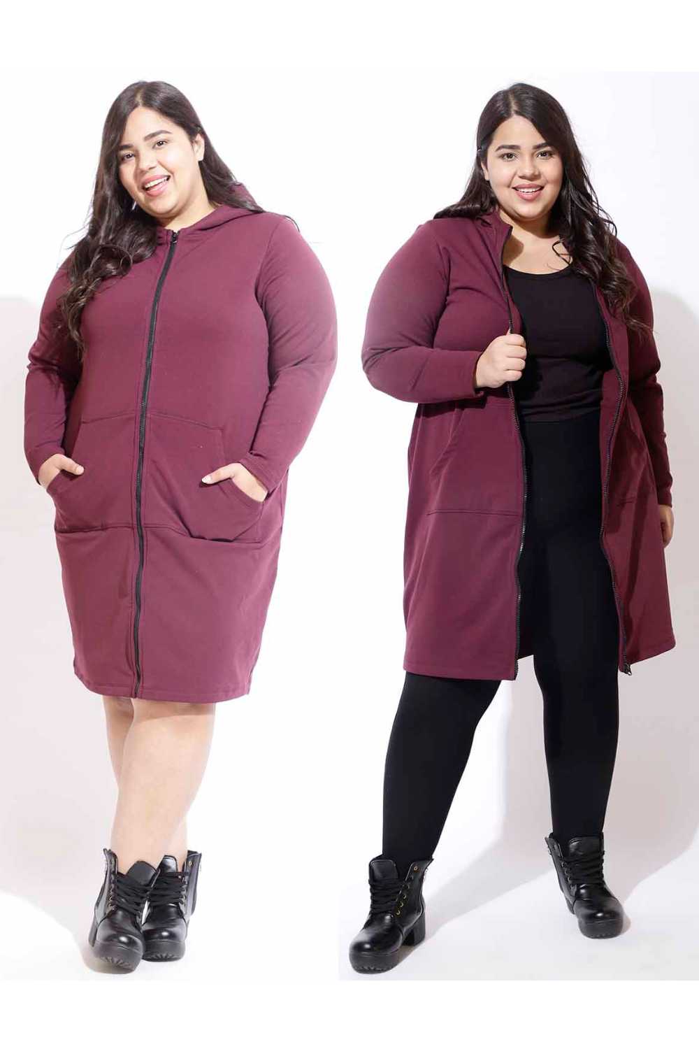 Plus Size Wine Jacket Dress