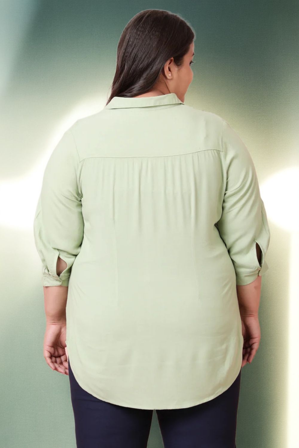 Plus Size Light Green Shirt
