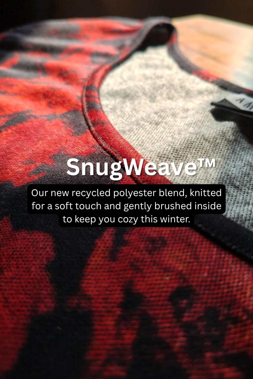 Plus Size Red Floral Round Neck SnugWeave™ Winter Kurta