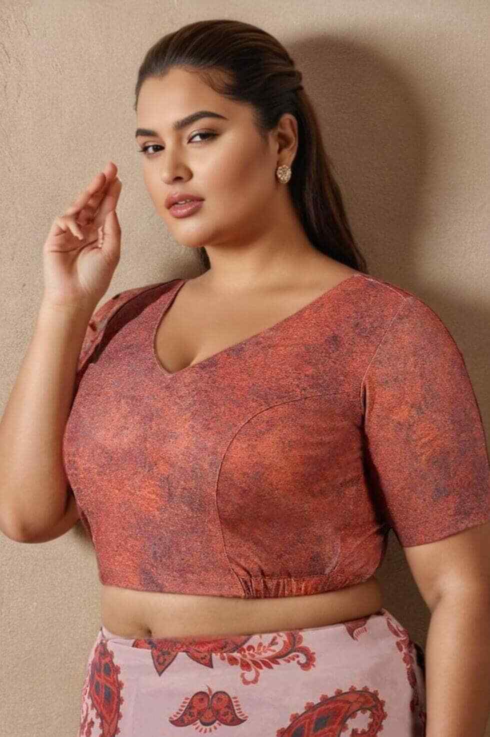 Plus Size Rustic Shimmer Readymade Blouse