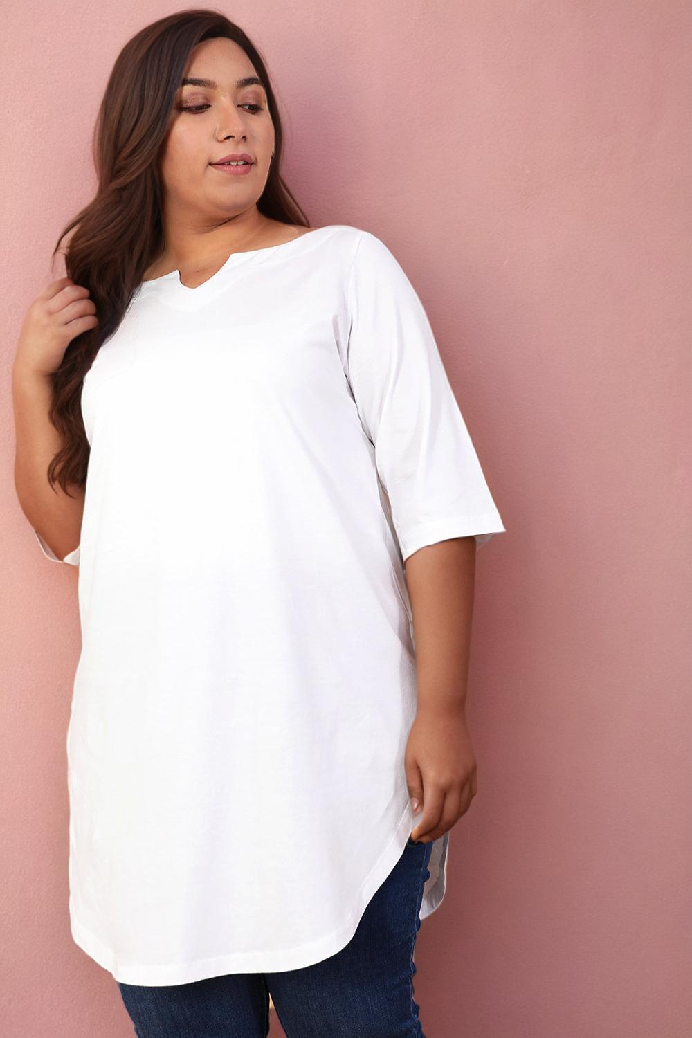 Buy White Longline Tunic