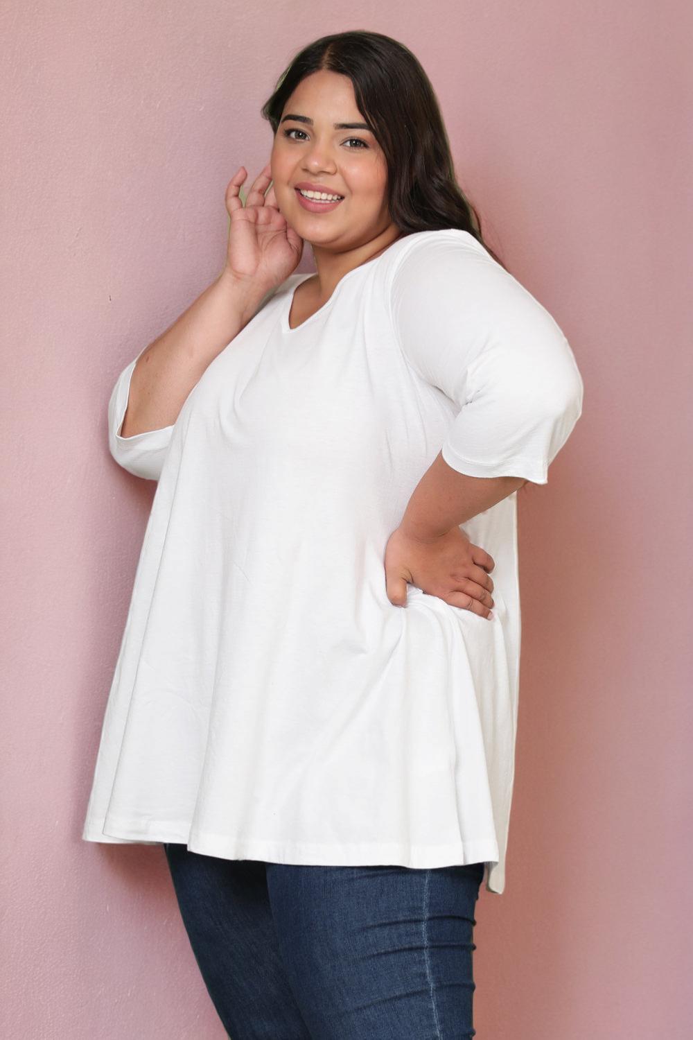 Comfortable White A Line Tee