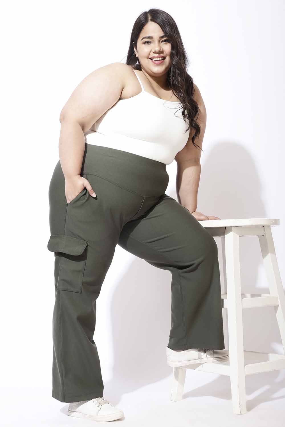 Womens Cargo Leggings Pants with Multiple Porkets High Waist Tummy