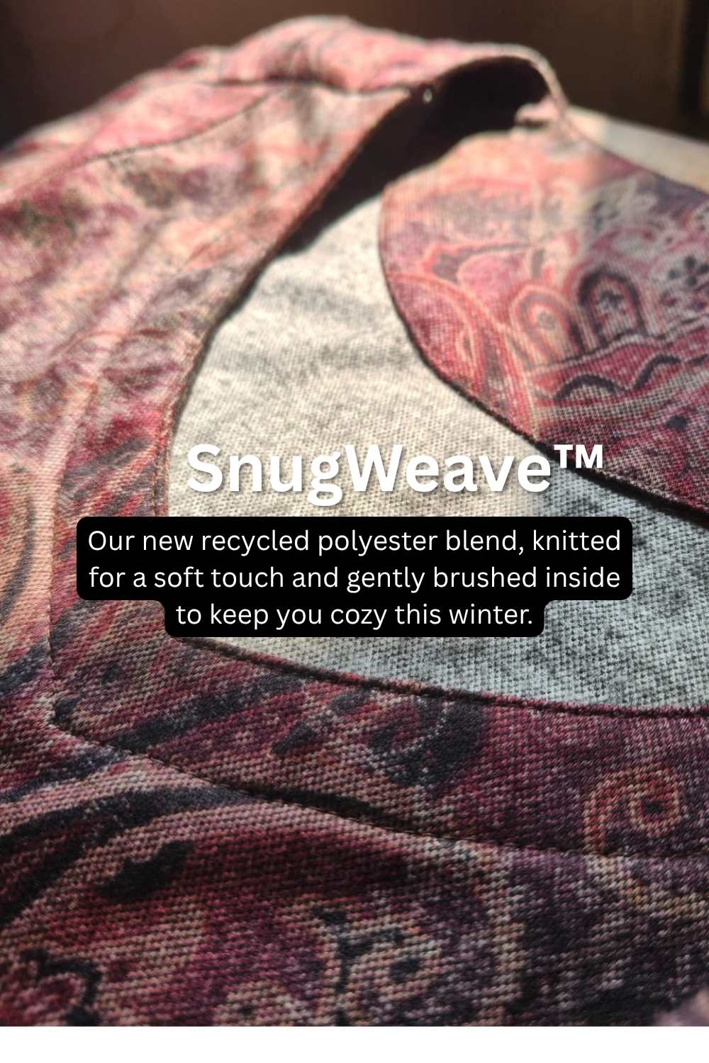 Plus Size Maroon Paisley SnugWeave™ Winter Dress