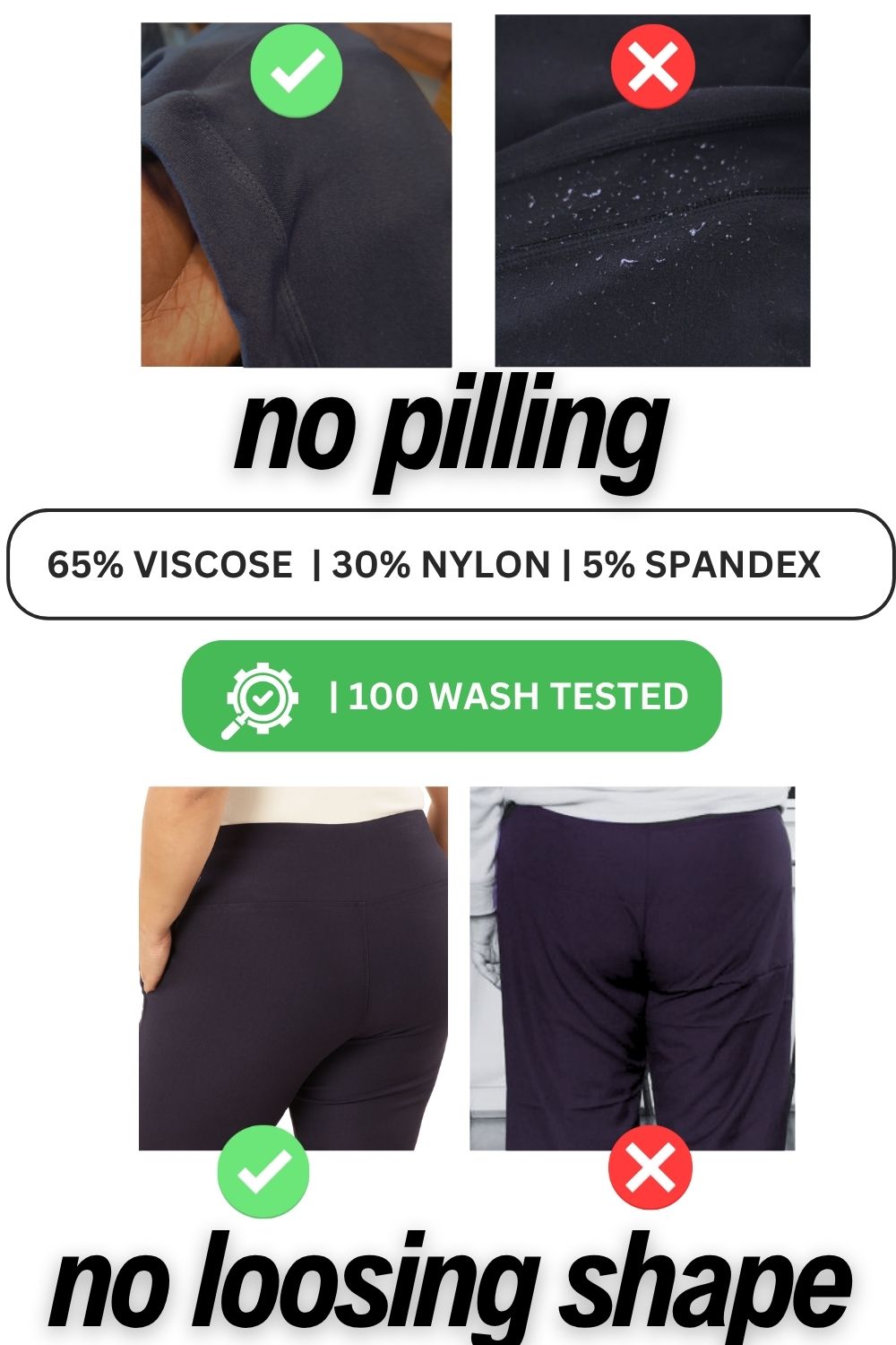 Plus Size Navy Tummy Shaper Straight Fit Pants