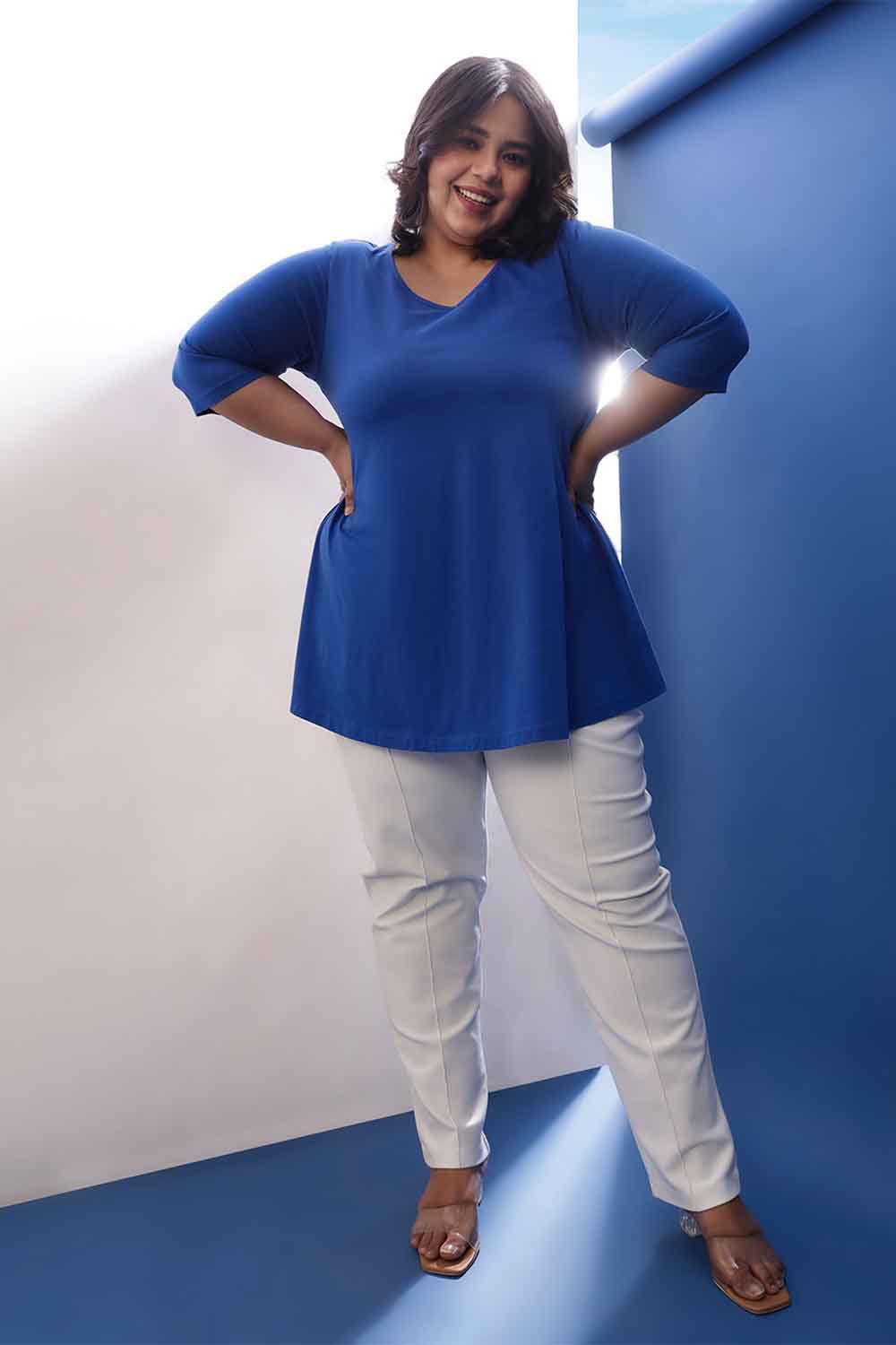 Plus Size Blue A Line Tshirt