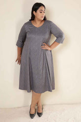 Plus Size Grey Melange SnugWeave™ Dress
