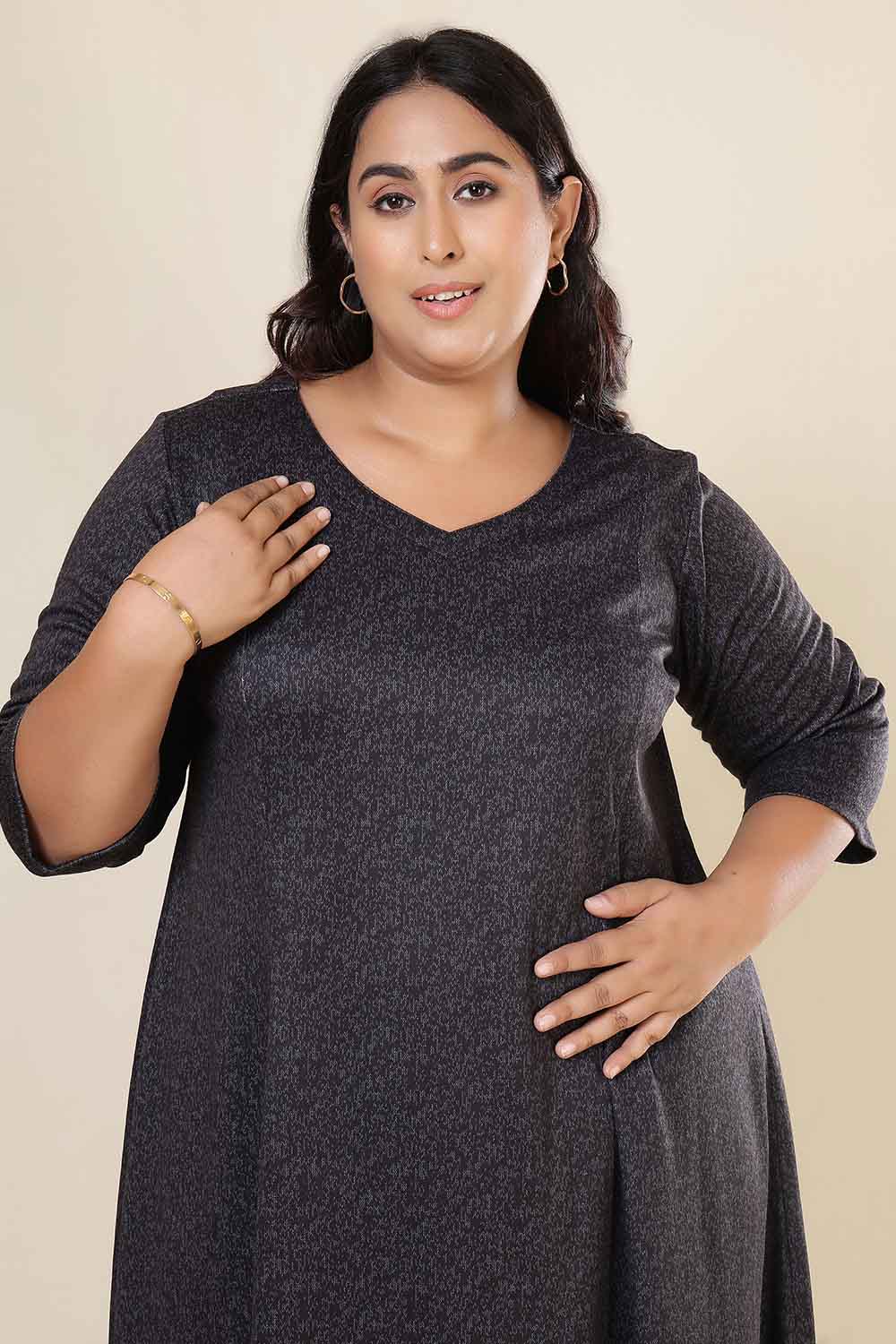 Plus Size Plus Size Charcoal Grey SnugWeave™ Dress