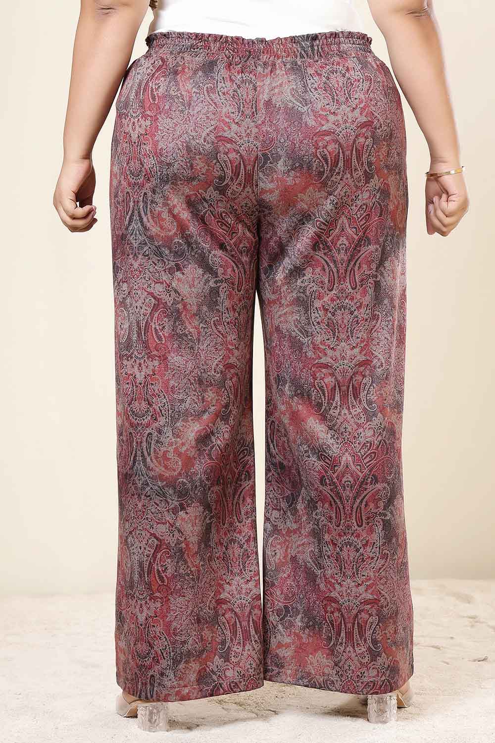 Plus Size Maroon Paisley SnugWeave™ Top Coord Set