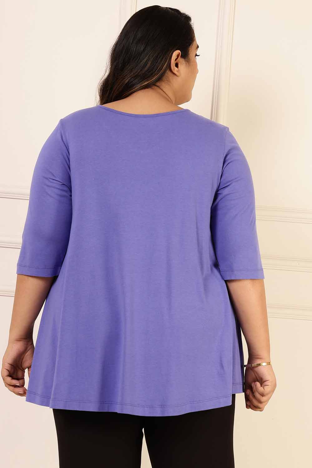 Plus Size Purple A line Tshirt for Women