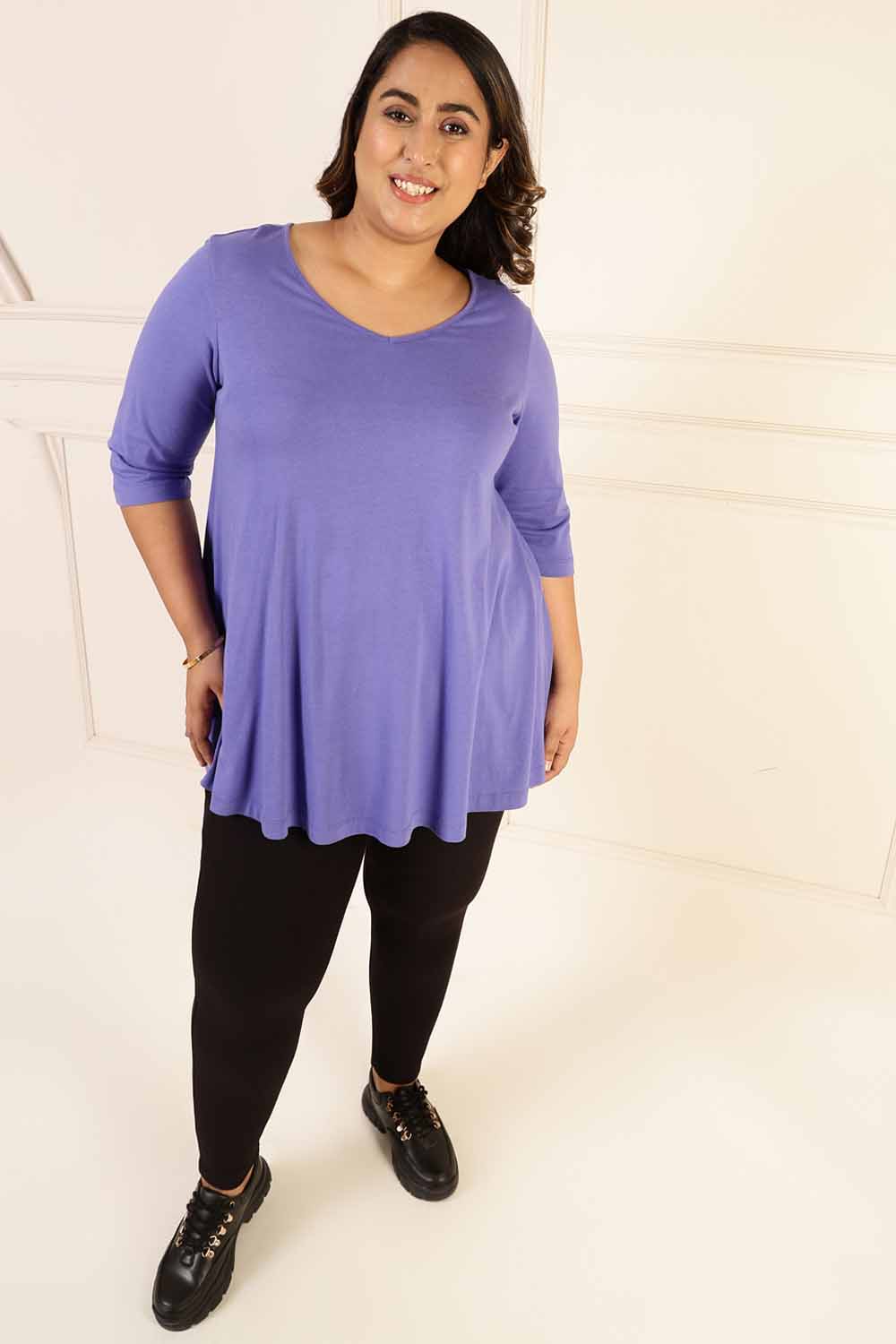 Plus Size Purple A line Tshirt