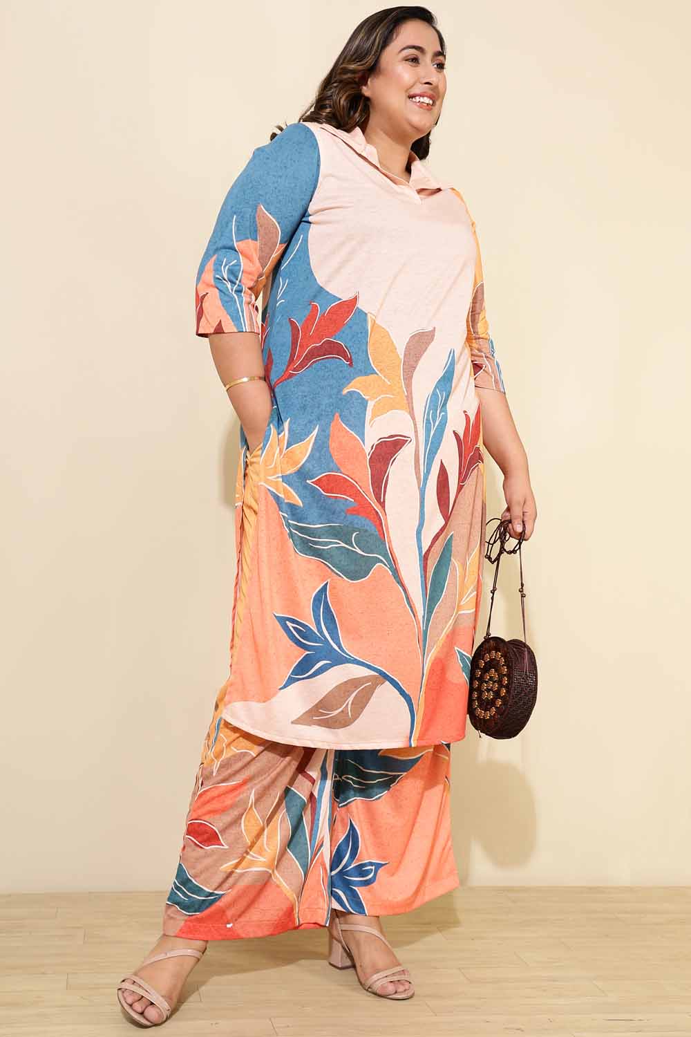 Buy Plus Size Multi Colour Printed Co-ord Set