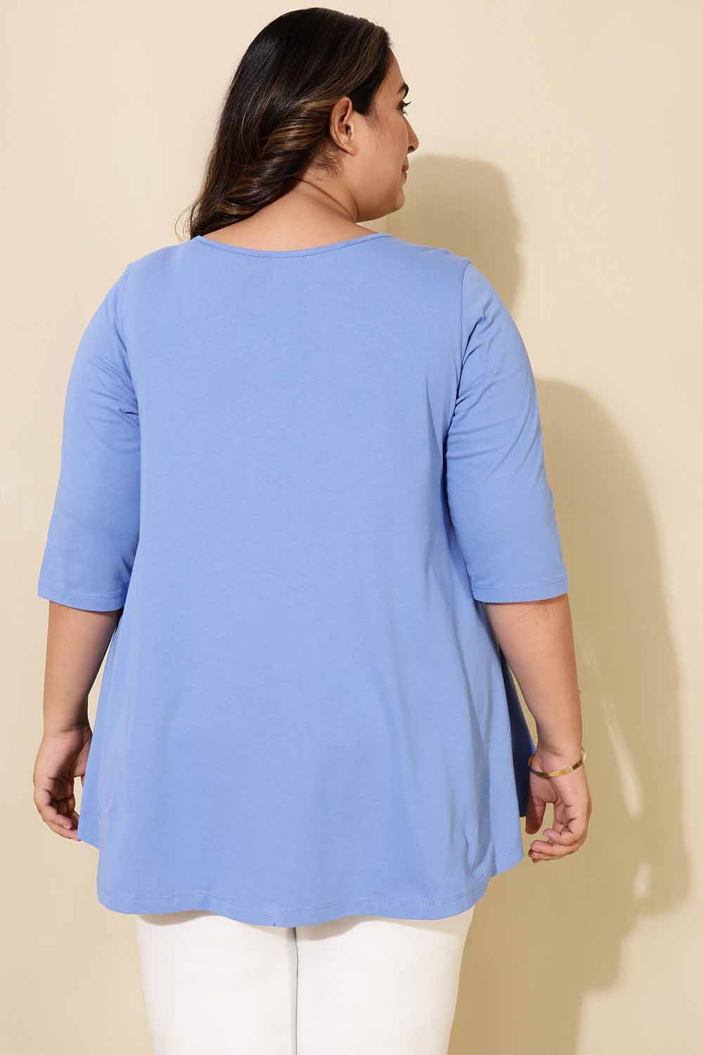 Plus Size Powder Blue A line Tshirt