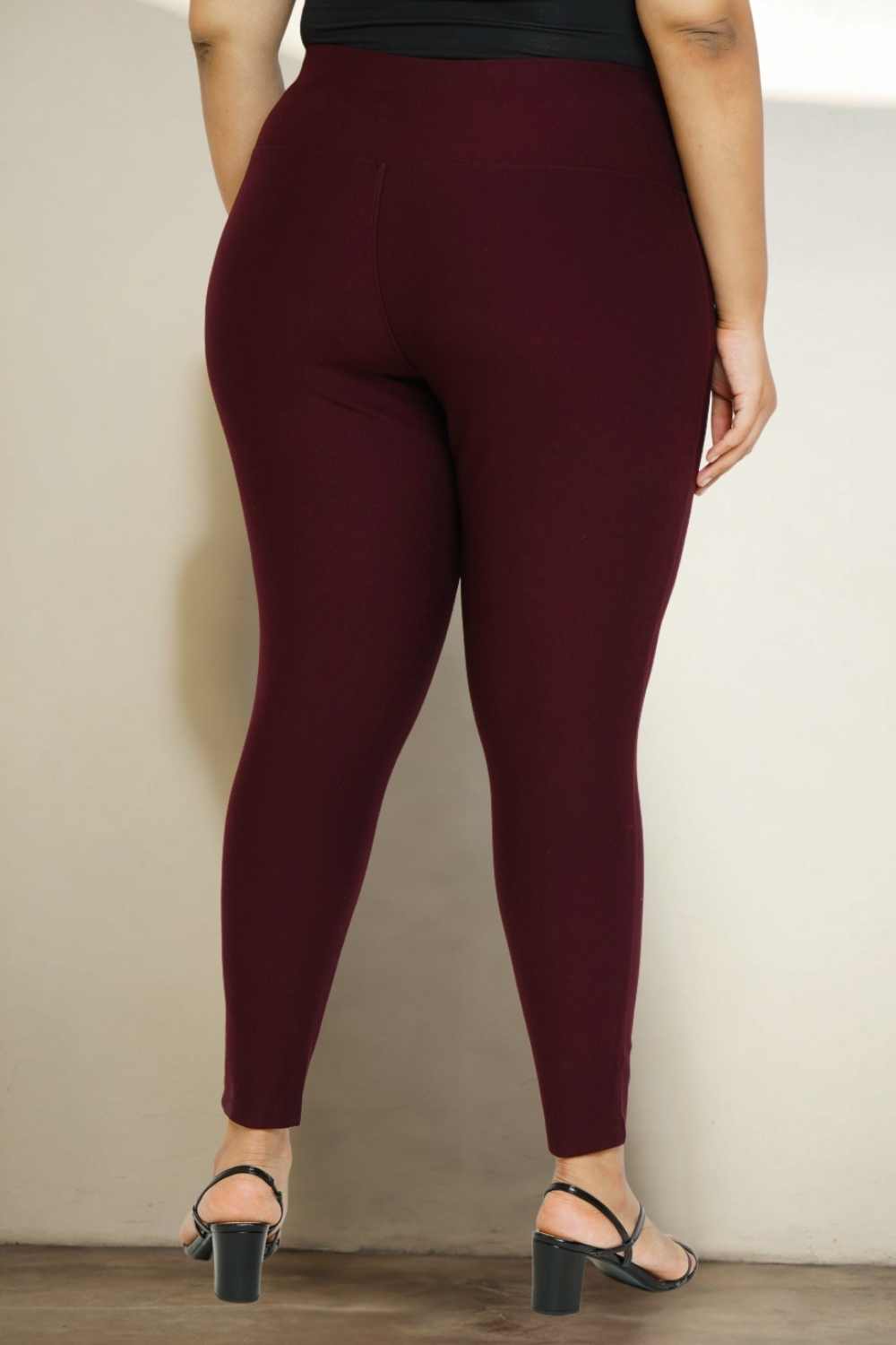 Wine Red Tummy Tucker Jeggings