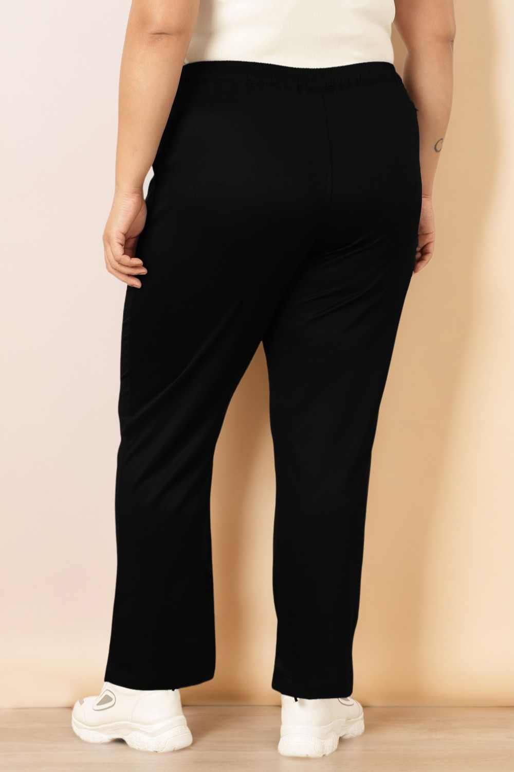Plus Size Black Track Pants