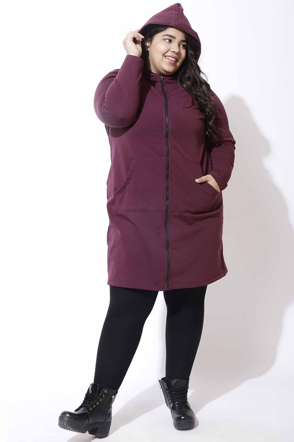 Plus Size Wine Jacket Dress for Women