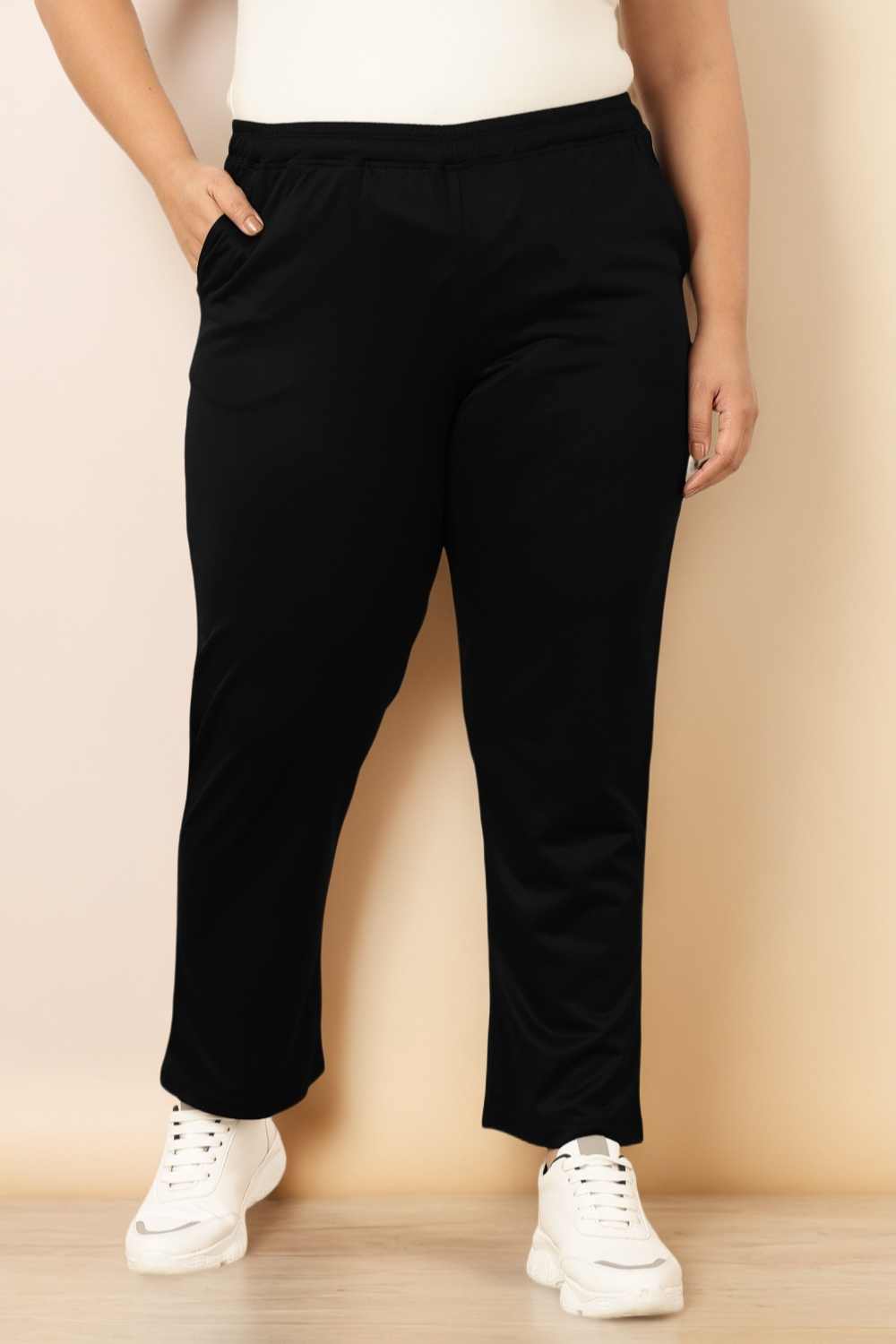 Plus Size Black Track Pants