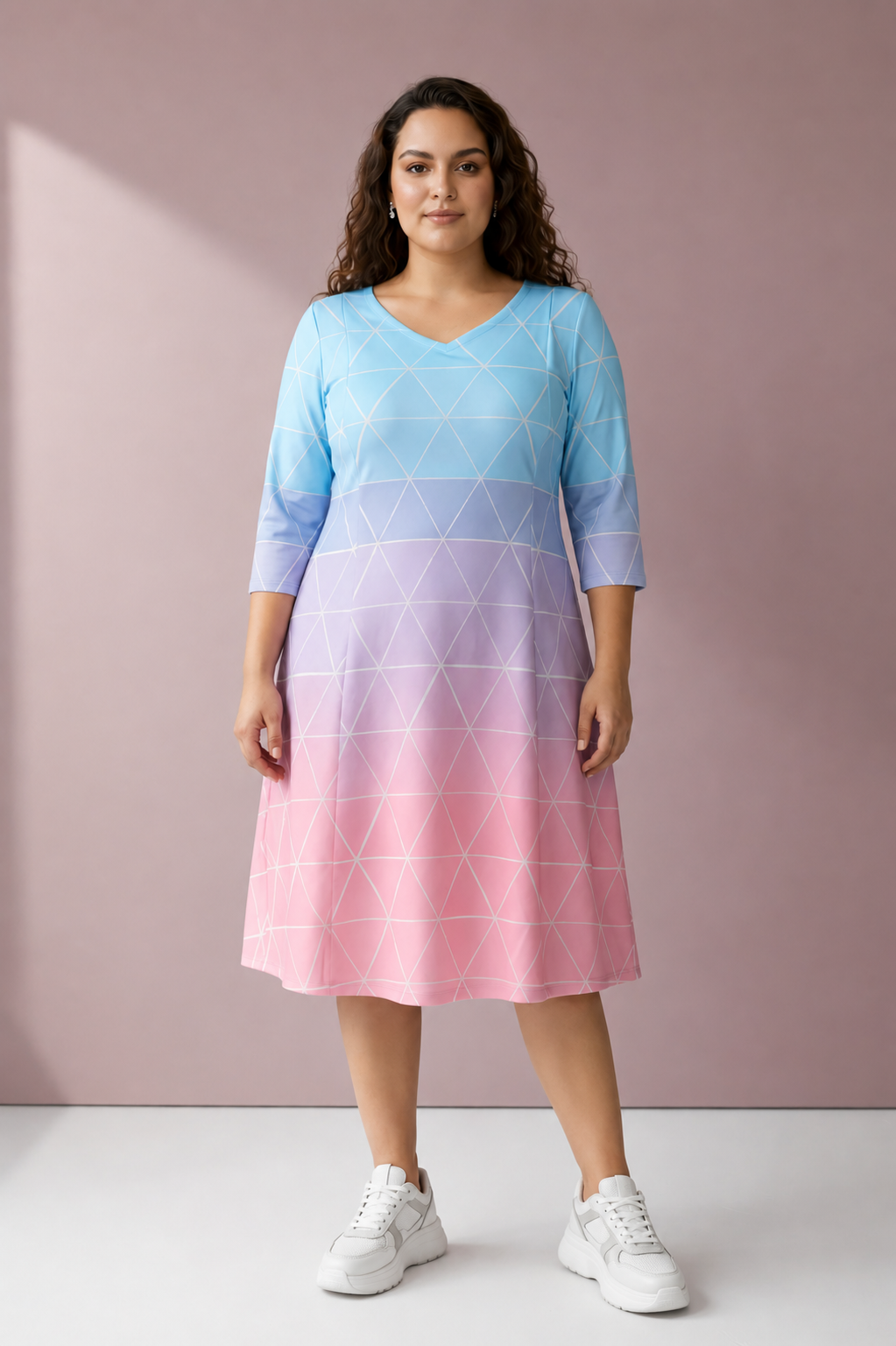 slate blue evening dress Casey Pink Blue Ombre Dress – DXJ Cheongsam main image 1