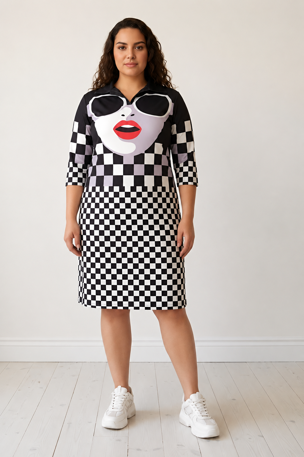 Bold Face Shirt Dress