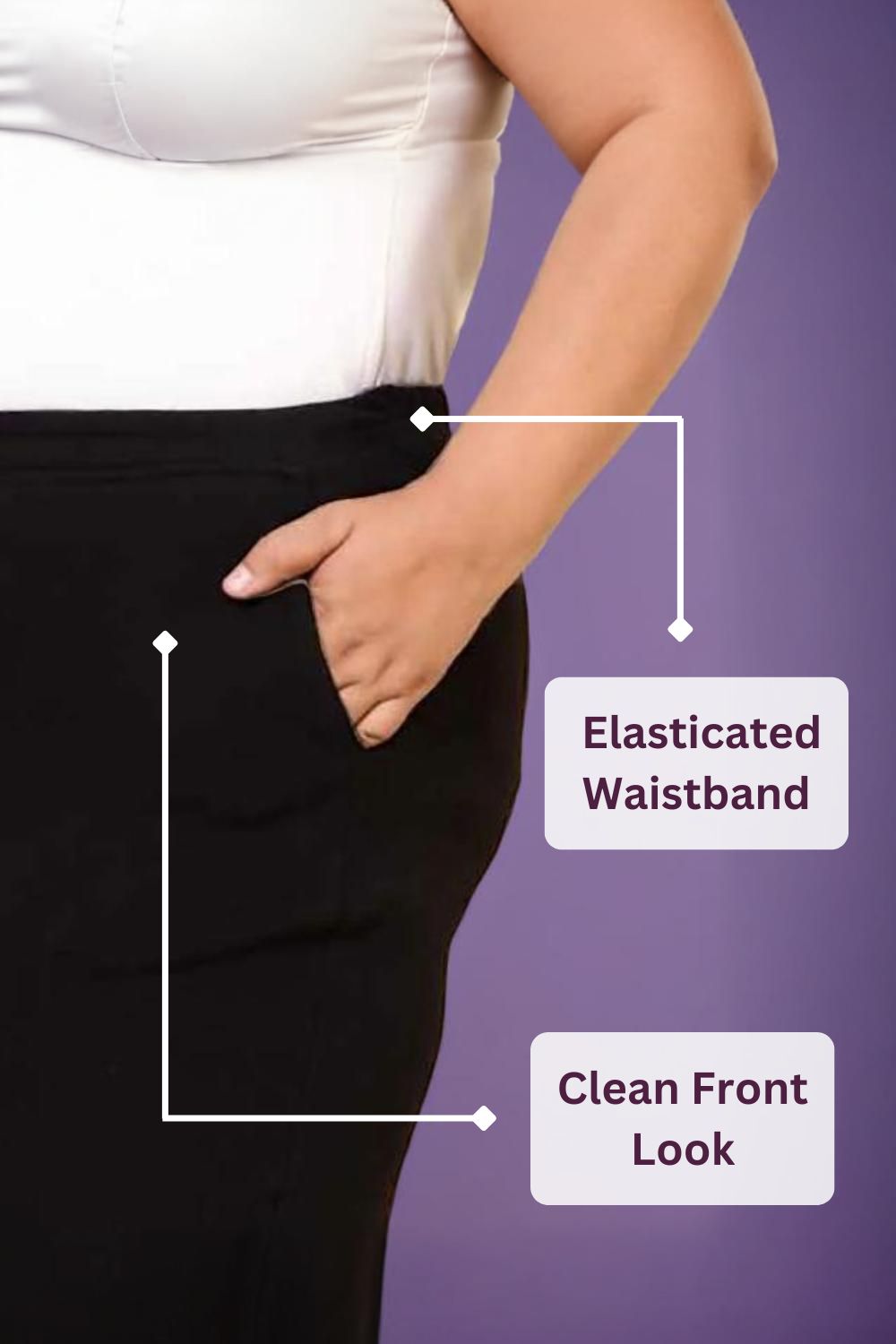 Plus Size Plus Size High Waisted Black Cotton Flare Pants