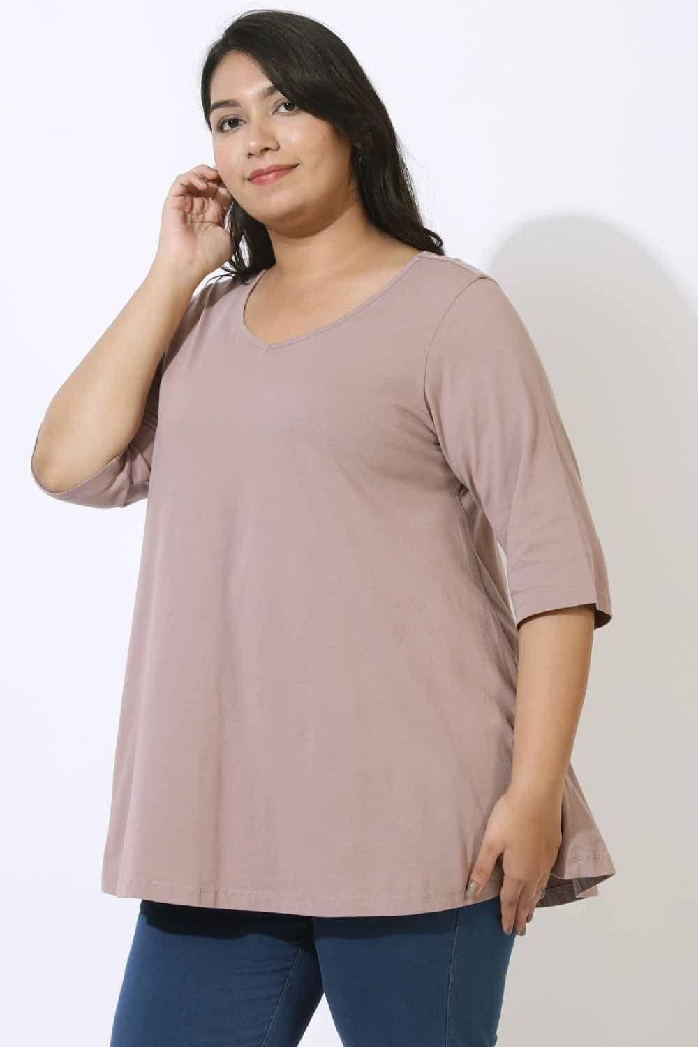 Plus Size Plus Size Muted Purple A Line Tee