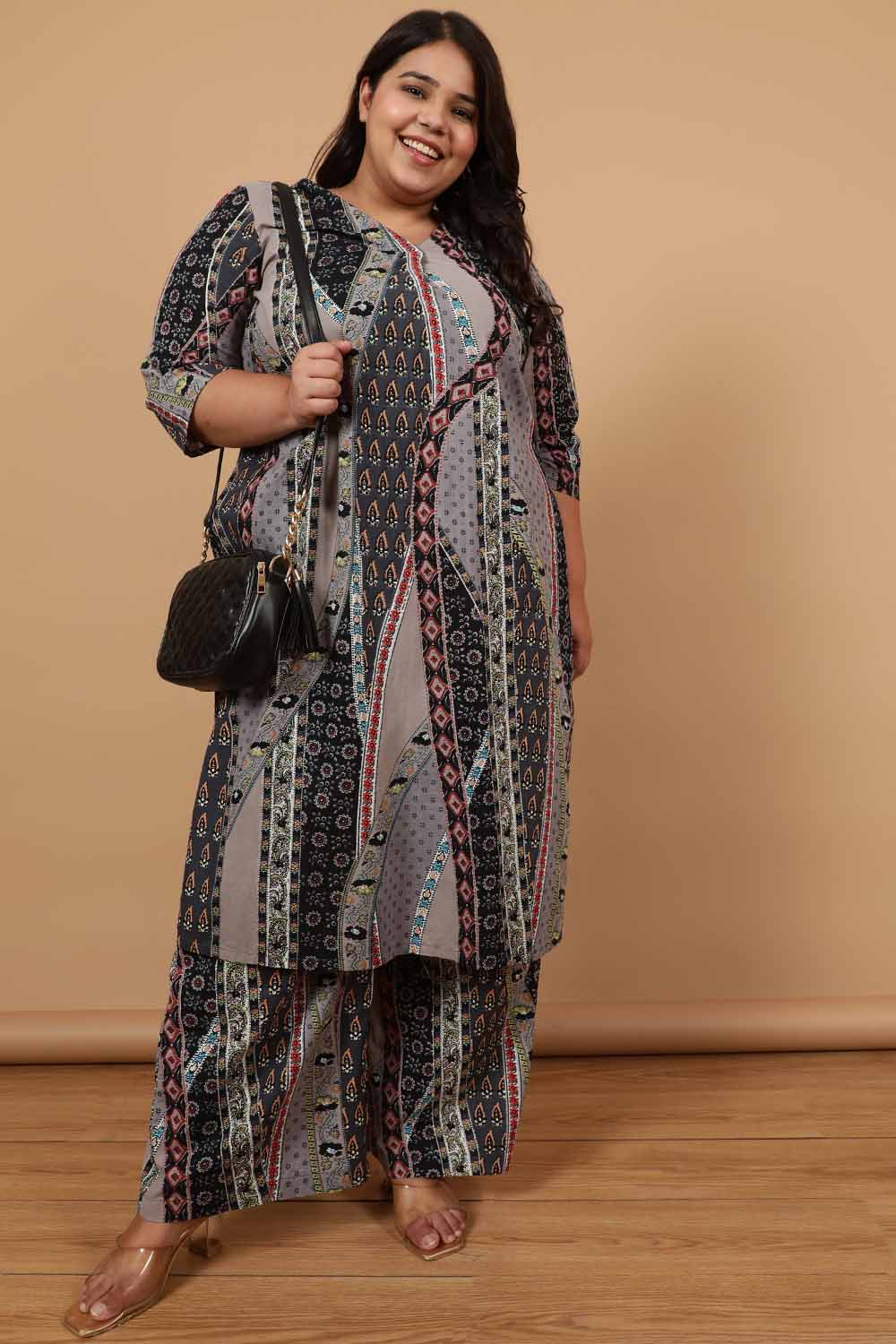 Buy Grey Printed Cotton Kurta