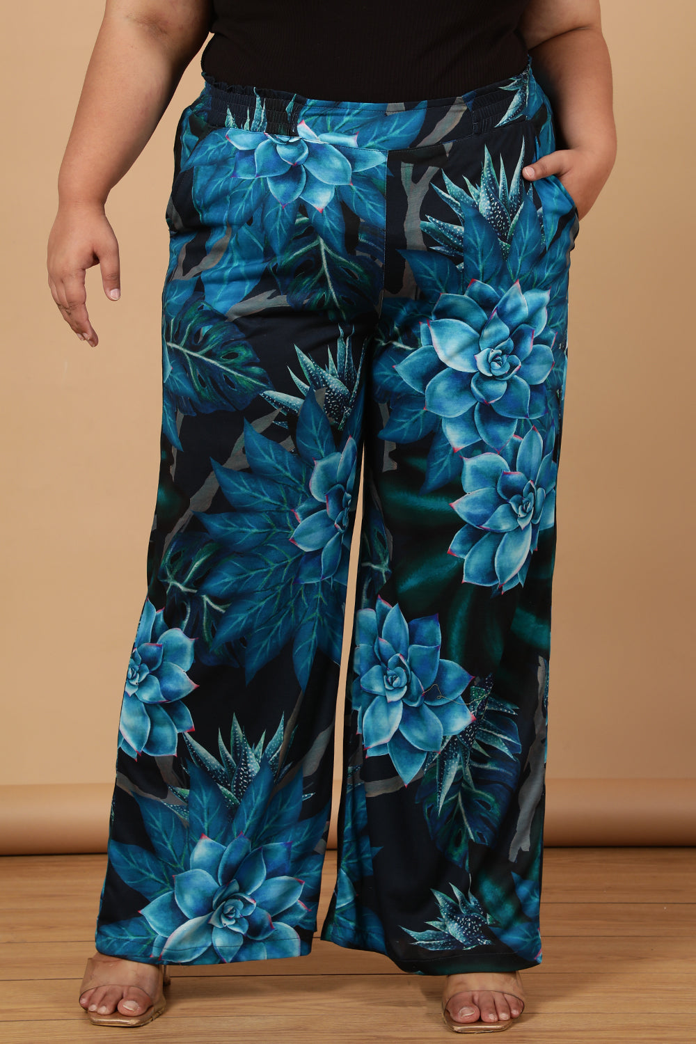 Black Deepwater Printed High Waist Pants